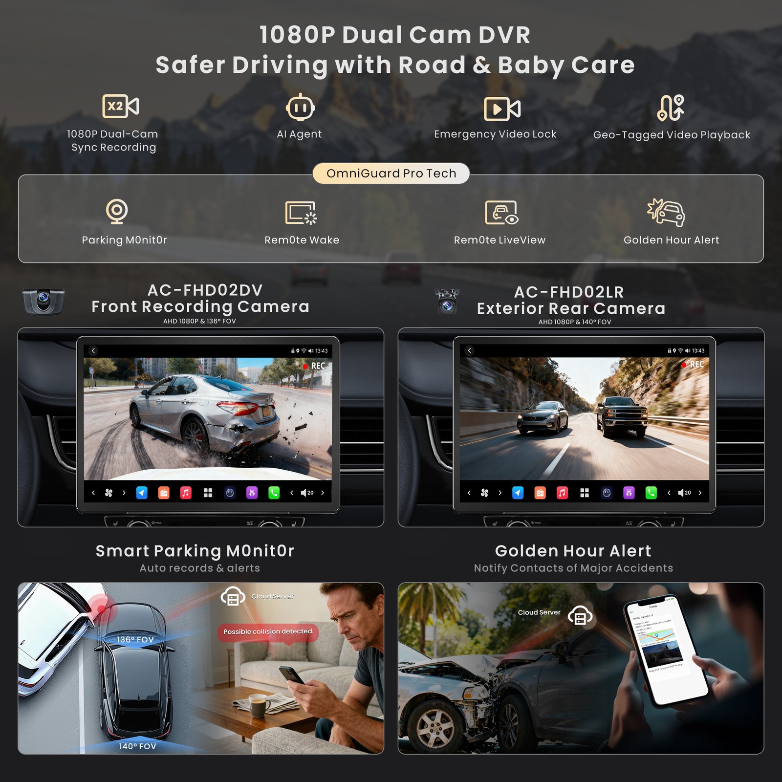 ATOTO 14.1″ 1&2DIN Android Car Stereo Wireless Carplay AI Vision Gsensor 8G+128G