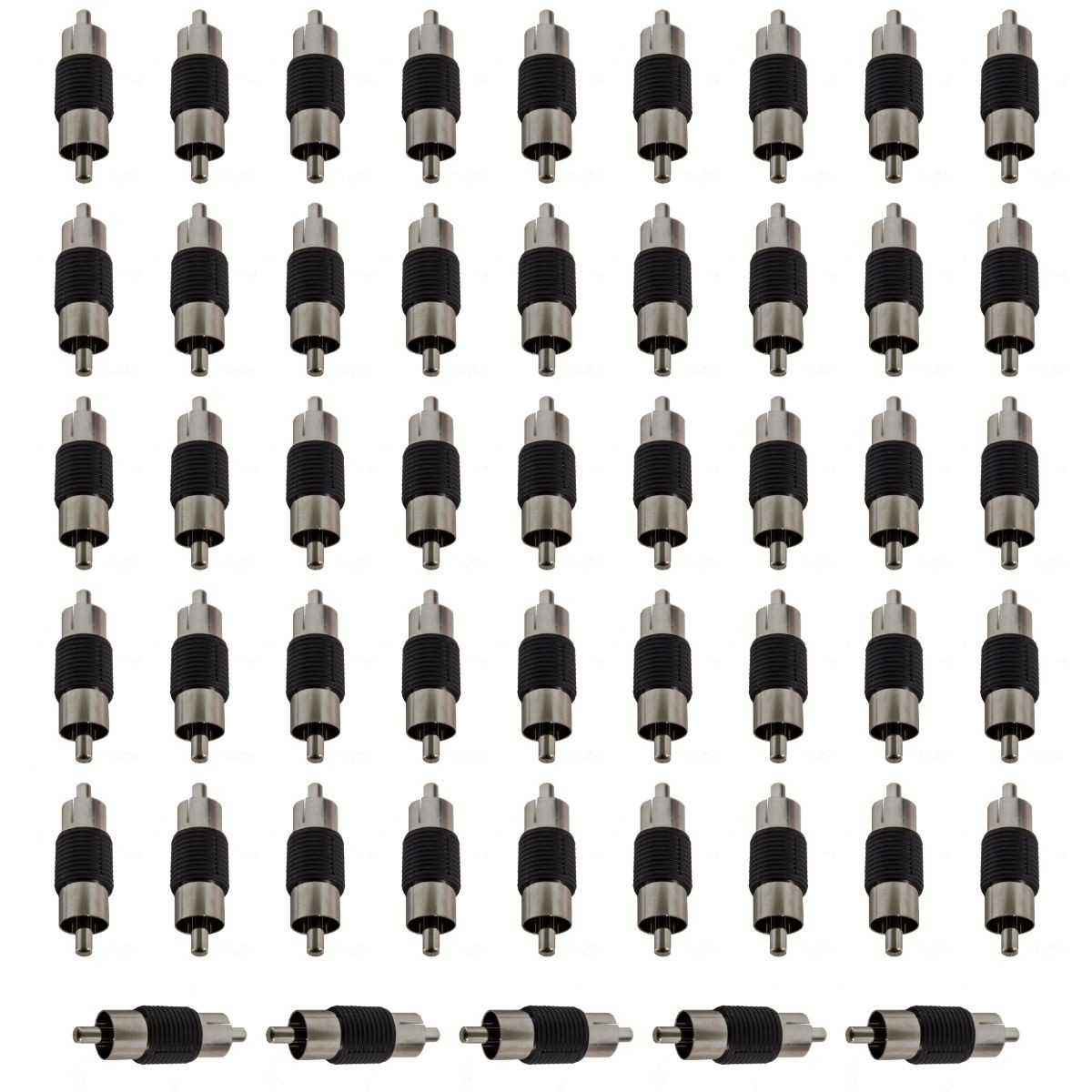 Install Bay 2 Pair of Male-to-Male RCA Nickel Barrel Connectors RCA100-BM x 50