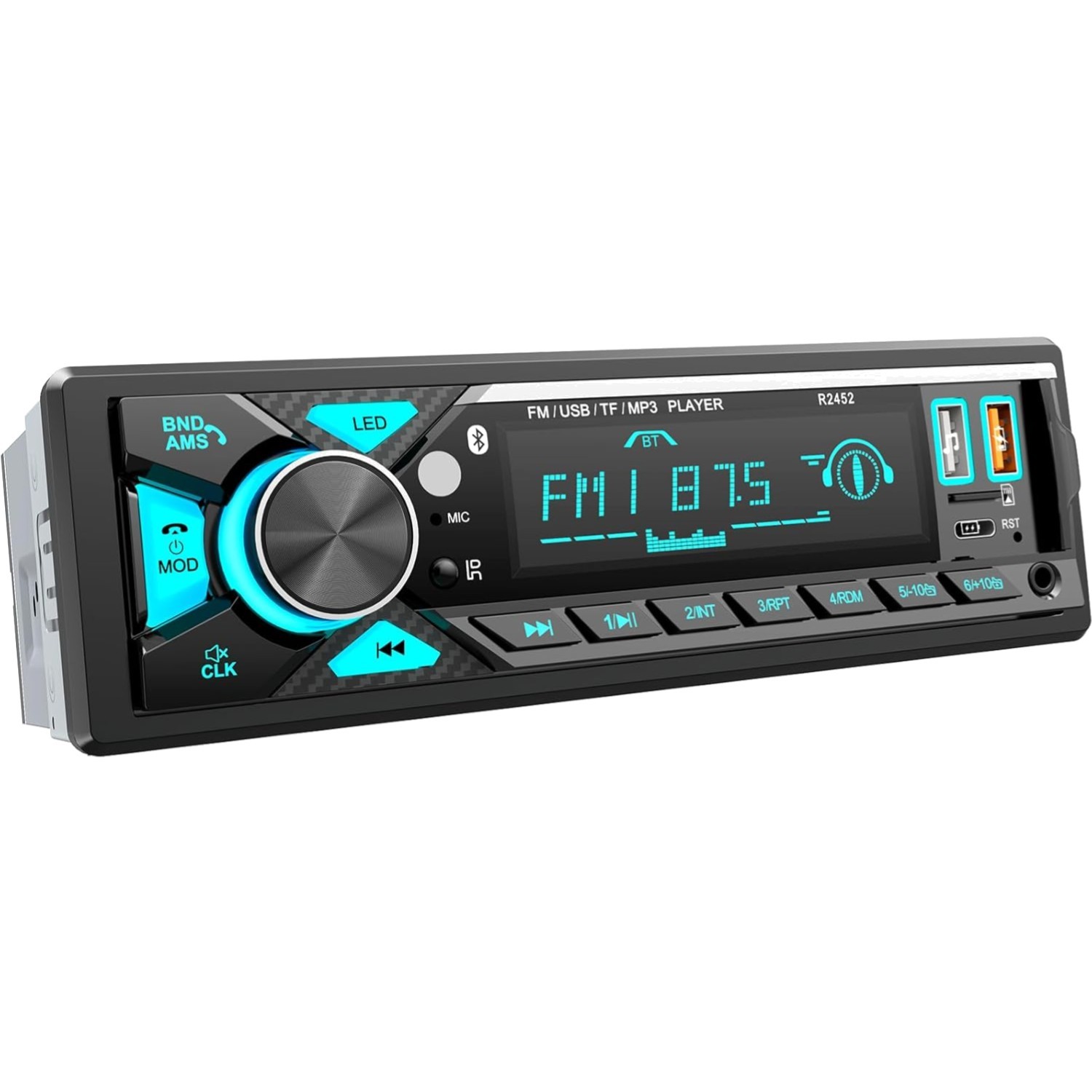 Car Radio with Type-C Charging & Colorful LED Lights for a Modern Ride