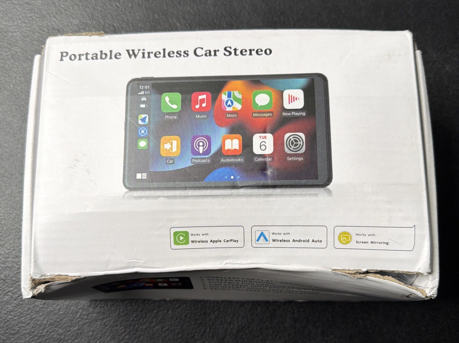 Portable Wireless Car Stereo Carplay Andriod Auto Screen Mirroring 7″ Touchscree