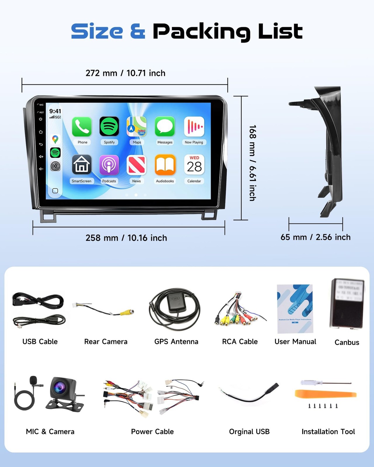 2G+64G Car Stereo Radio for Toyota Tundra 2007-2013 Sequoia 2008-2019, Wirele…