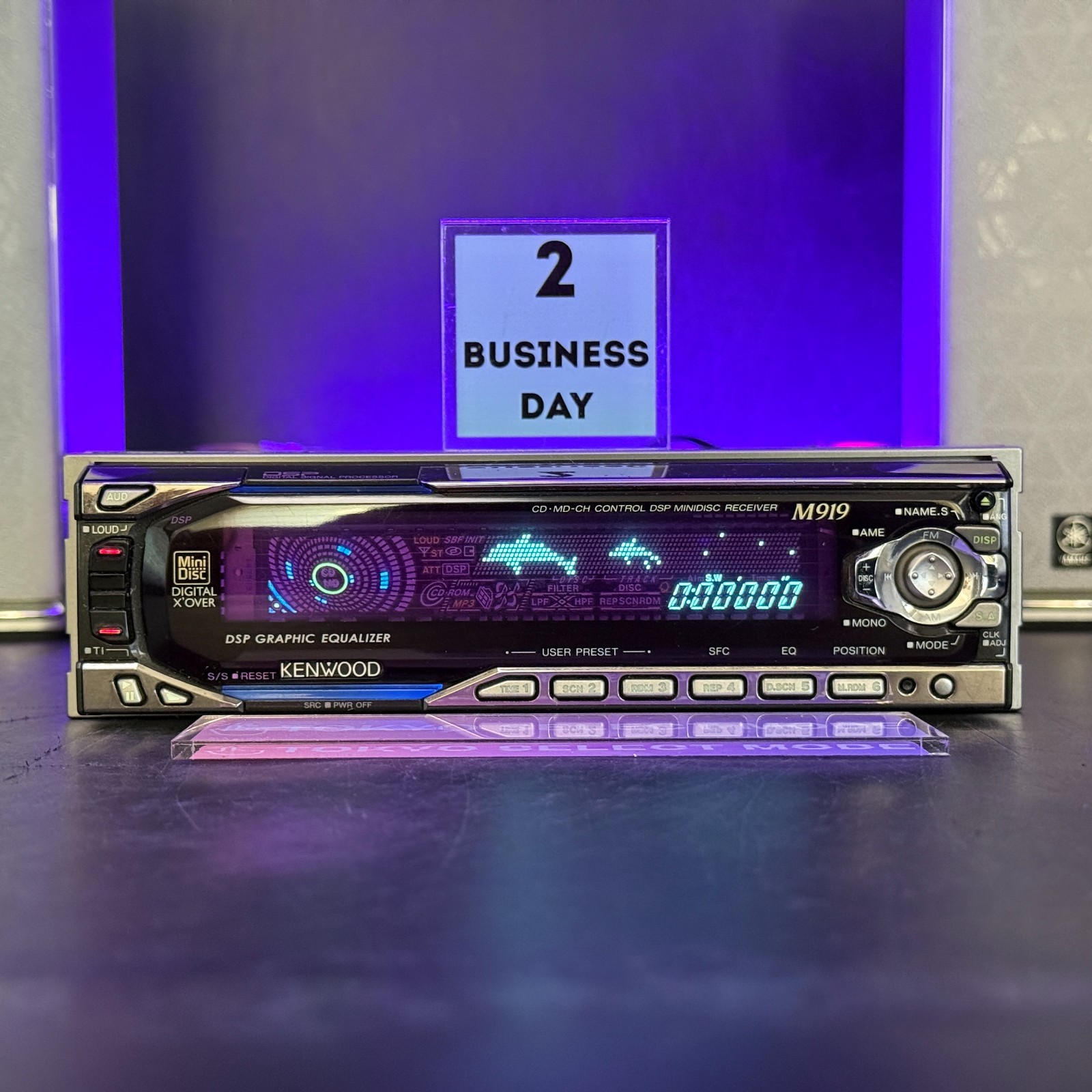 KENWOOD M919 1DIN Car Audio MD Player JDM DSP Spectrum Analyzer Tested In Stock