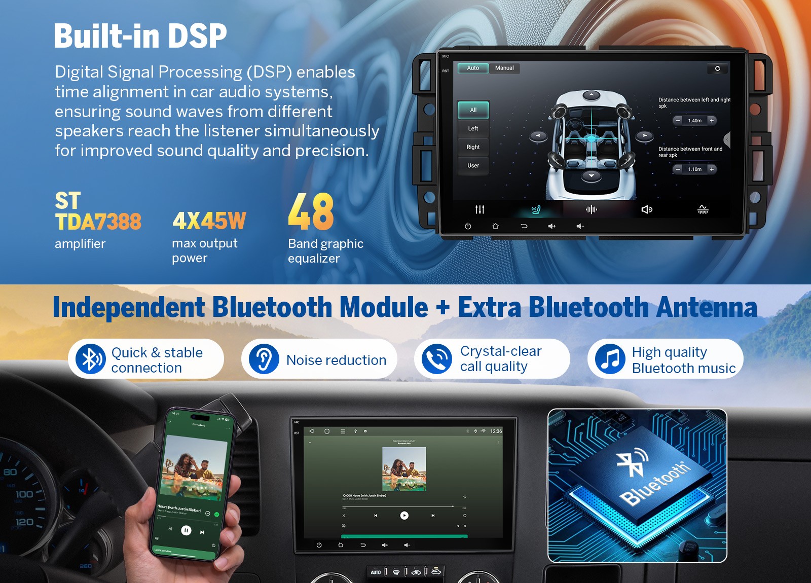 8″ Android Auto 14 4+64 for Chevy Traverse 08-12 CarPlay Head Unit Stereo GPS HD