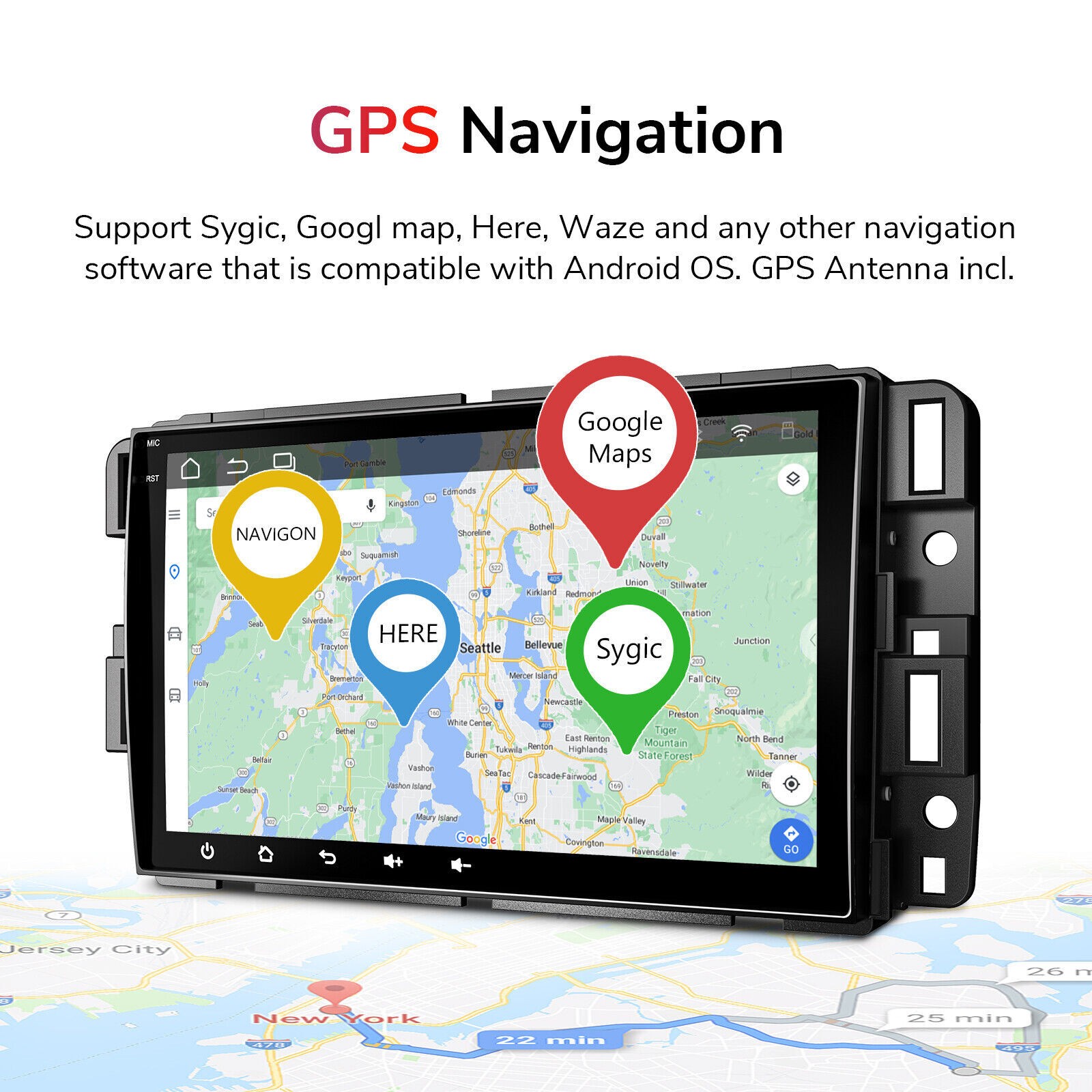 Car Radio Stereo Carplay For 2007-2013 GMC Camera EQ FM RDS