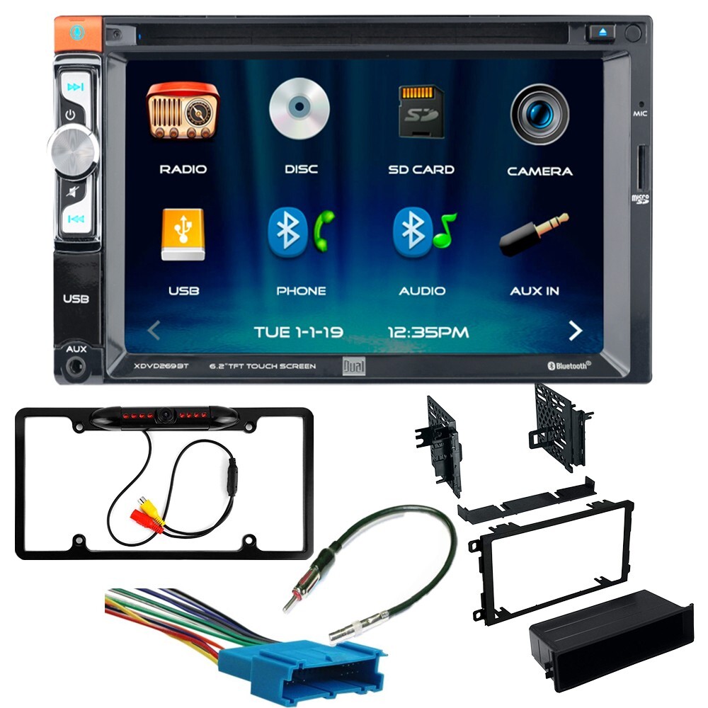 For Buick 1996-1999 Riviera XDVD269BT Car Stereo Double DIN Dash Kit and Camera