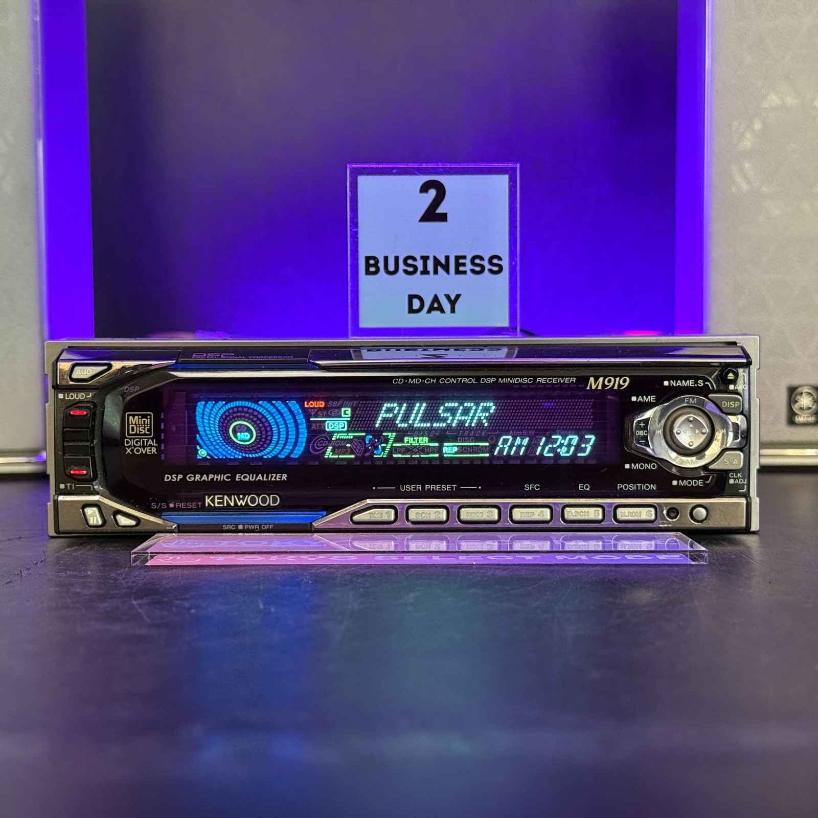 KENWOOD M919 1DIN Car Audio MD Player JDM DSP Spectrum Analyzer Tested In Stock