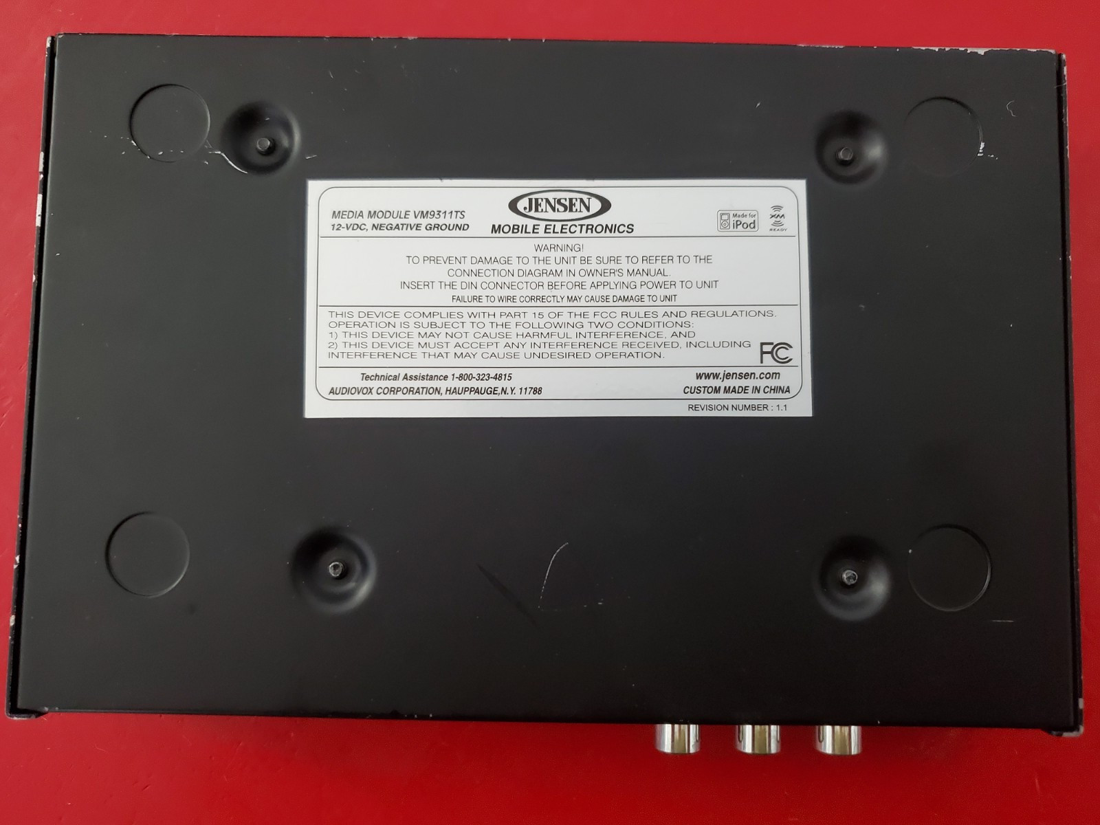 Jensen Media Module TERK XM Satellite Adapter Car Audio iPod XM Video Interface