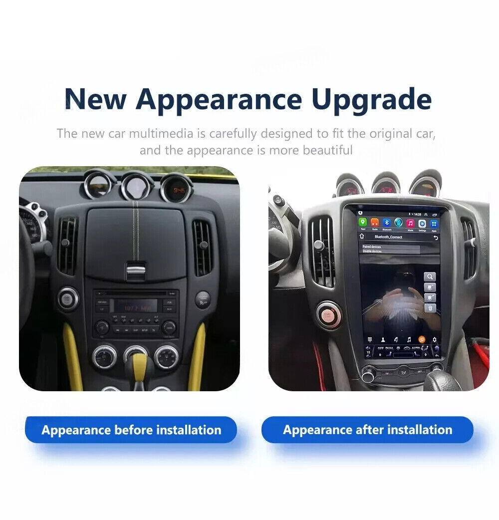 13.8″ Tesla Style Car Radio Android GPS Navi Head Unit For Nissan 370Z 2008-2019
