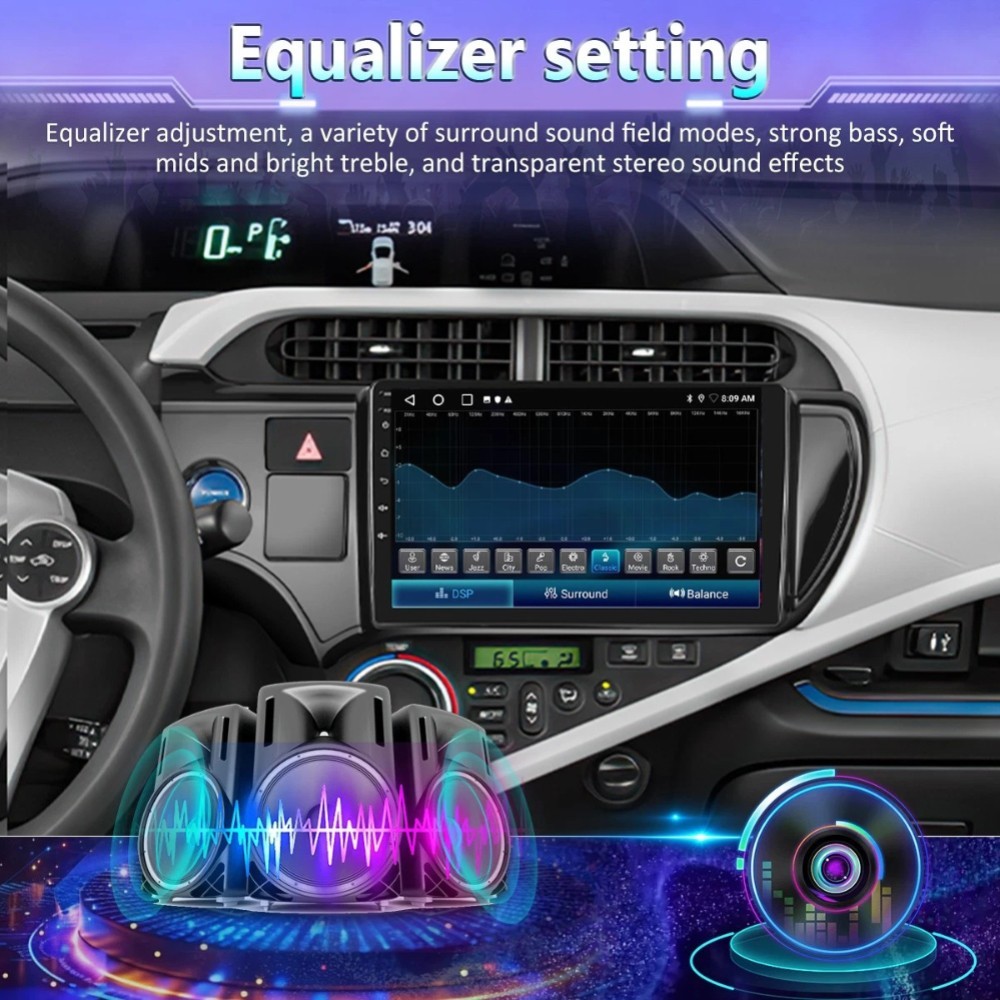 Android 15 Apple Carplay Car Stereo Radio For Toyota Prius C 2012-2014 GPS Navi
