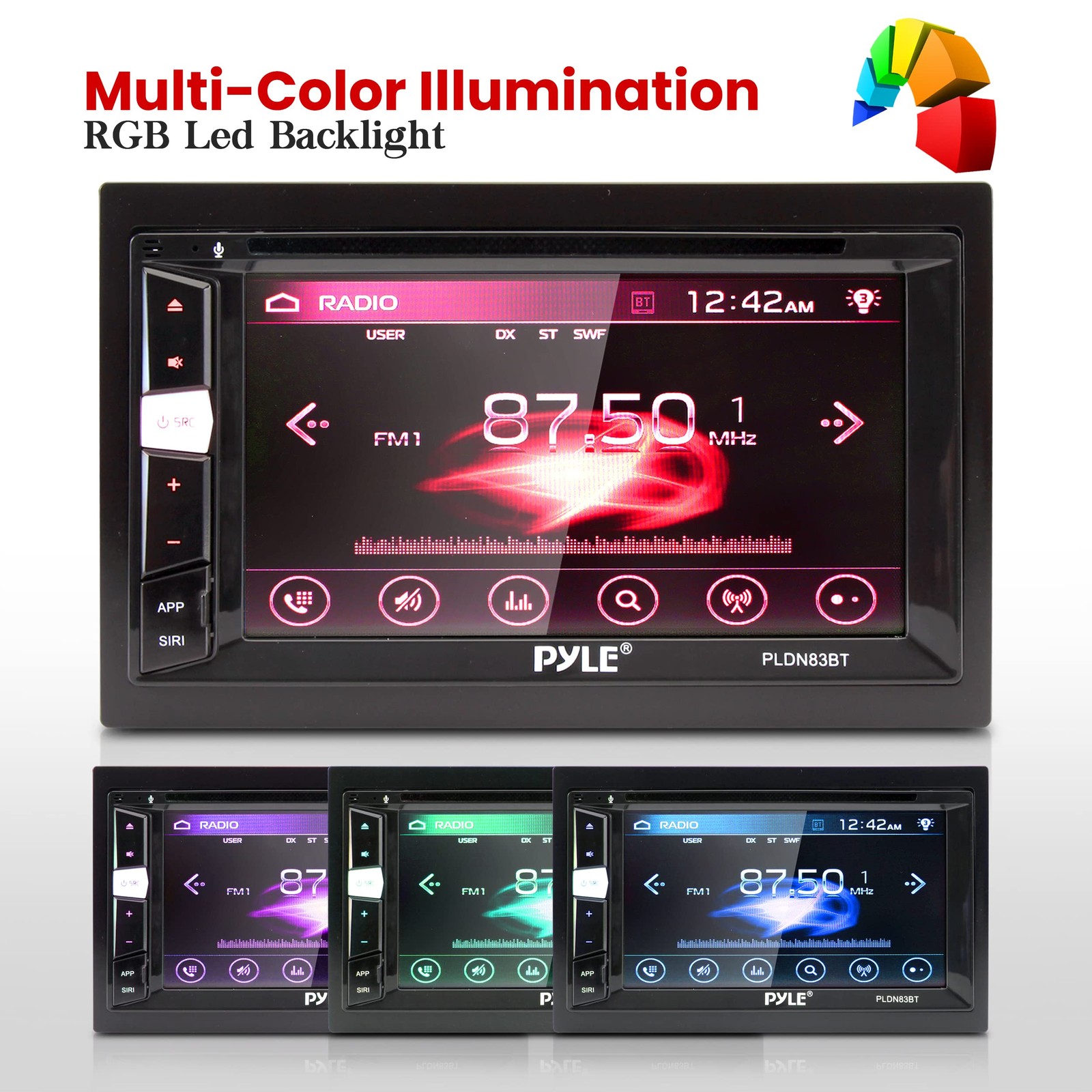 Bluetooth Double DIN DVD Player 6.2 Inch Touchscreen Car Stereo MP3 USB SD Radio