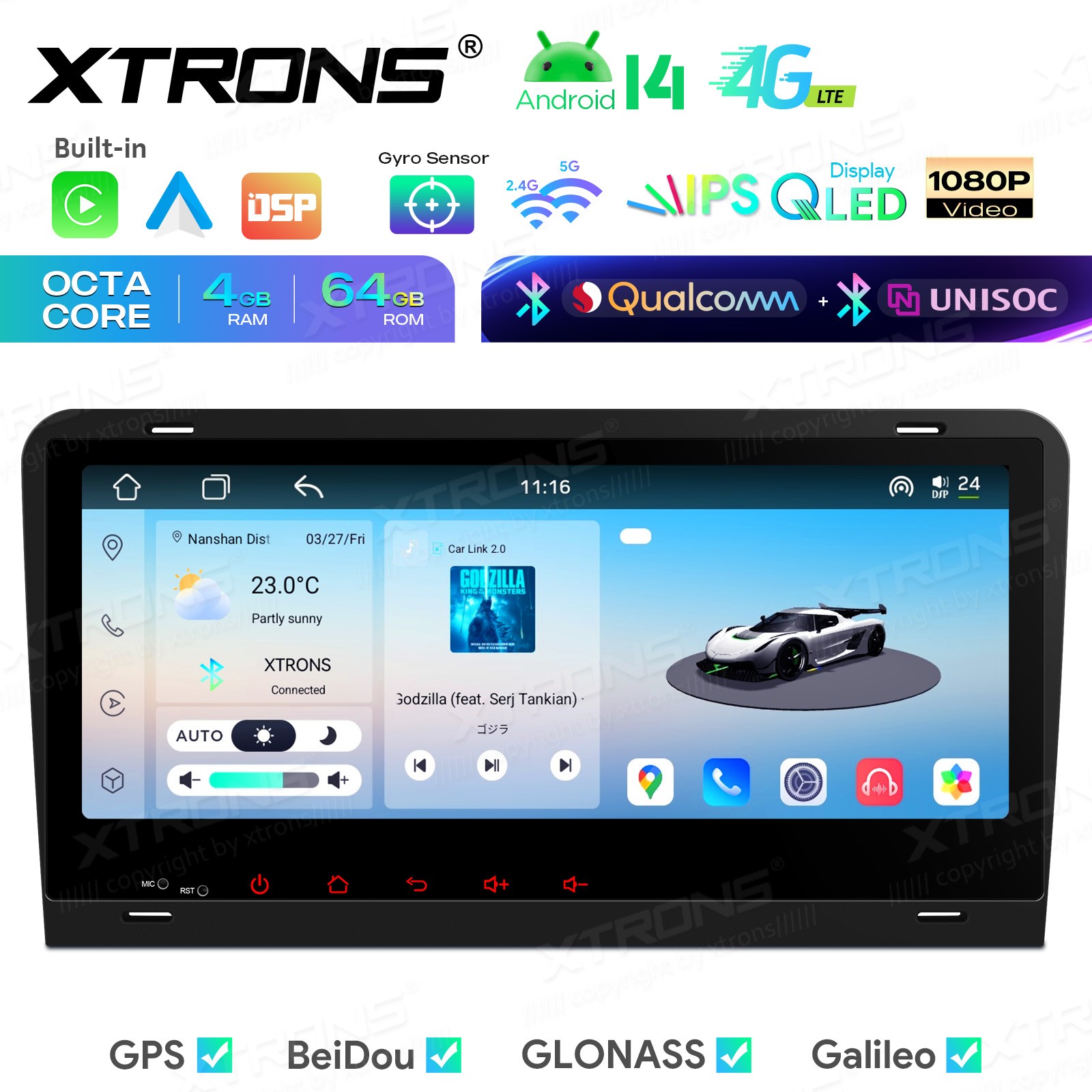 CarPlay Android Auto for Audi A3 S3 RS3 Android 14 8.8″ IPS Car Stereo Dual BT