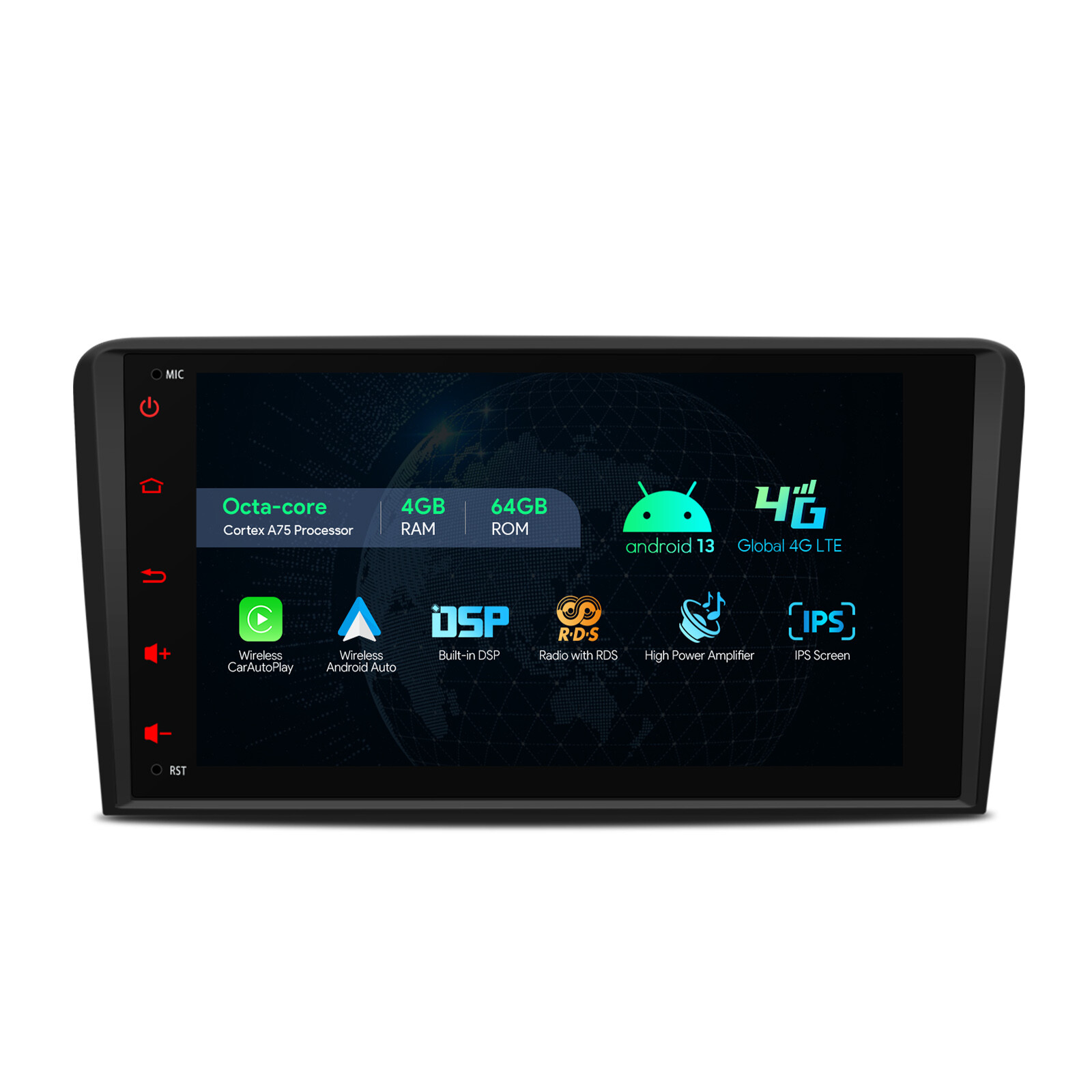 8″ Car Play Android 13 8-Core 64GB Stereo GPS Radio Navi For Audi A3 S3 RS3 8P