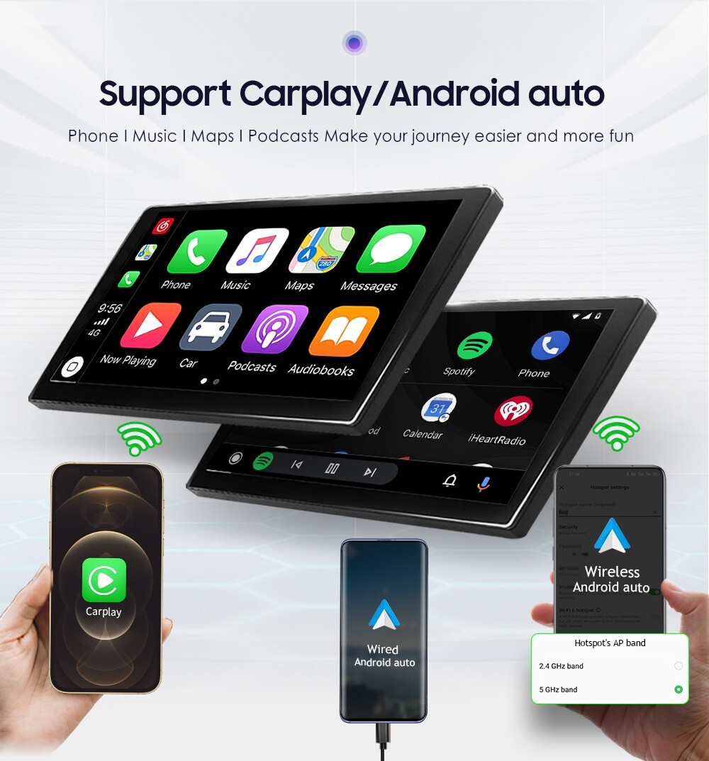 8+128 RAM 2Din 7”Android 12 8Core Car Stereo GPS Radio WiFi CarPlay DSP +AHDCAM
