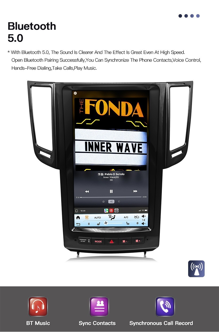 USED Car Radio CarPlay GPS 128G For Infiniti FX25/35/37/50 2007-13 QX70 2013-19