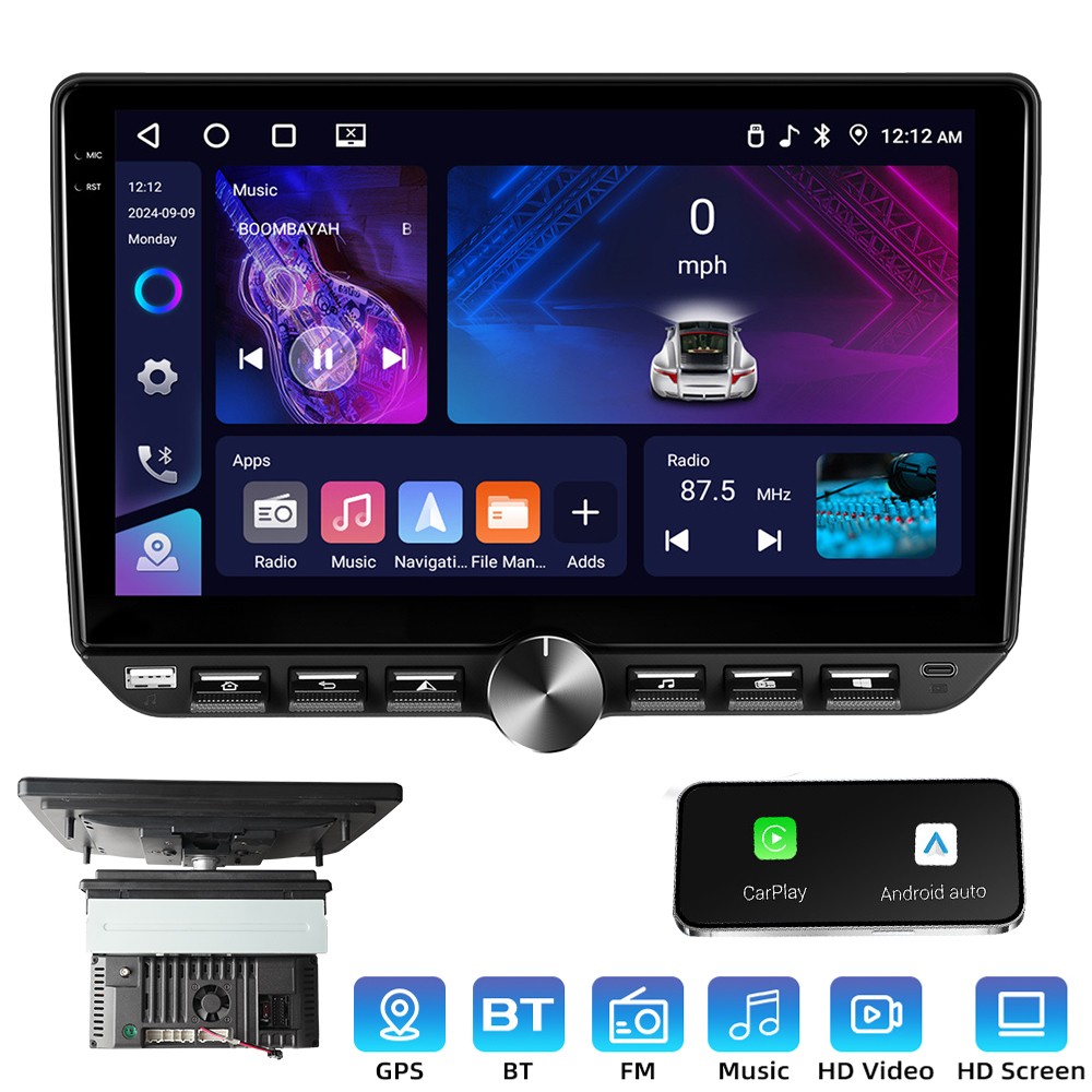 10.1″ Android 15 Car Radio 4+64G Wireless CarPlay Android Auto GPS MP5 Player