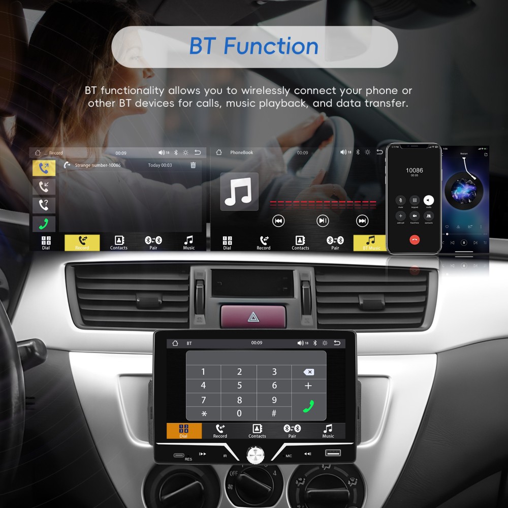 7″ Single 1Din Touch Screen Stereo Bluetooth Radio Car Apple/Android Carplay GPS