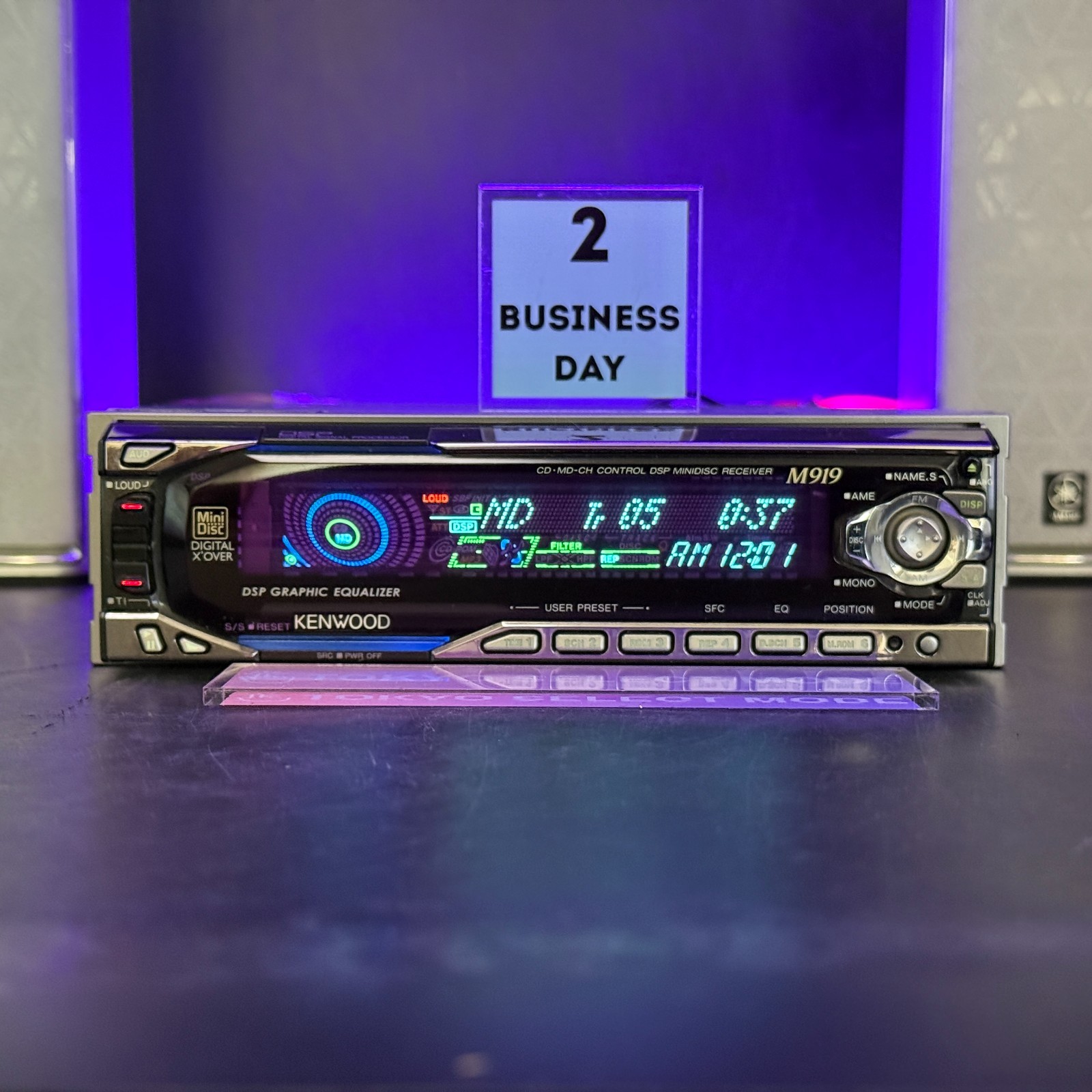 KENWOOD M919 1DIN Car Audio MD Player JDM DSP Spectrum Analyzer Tested In Stock