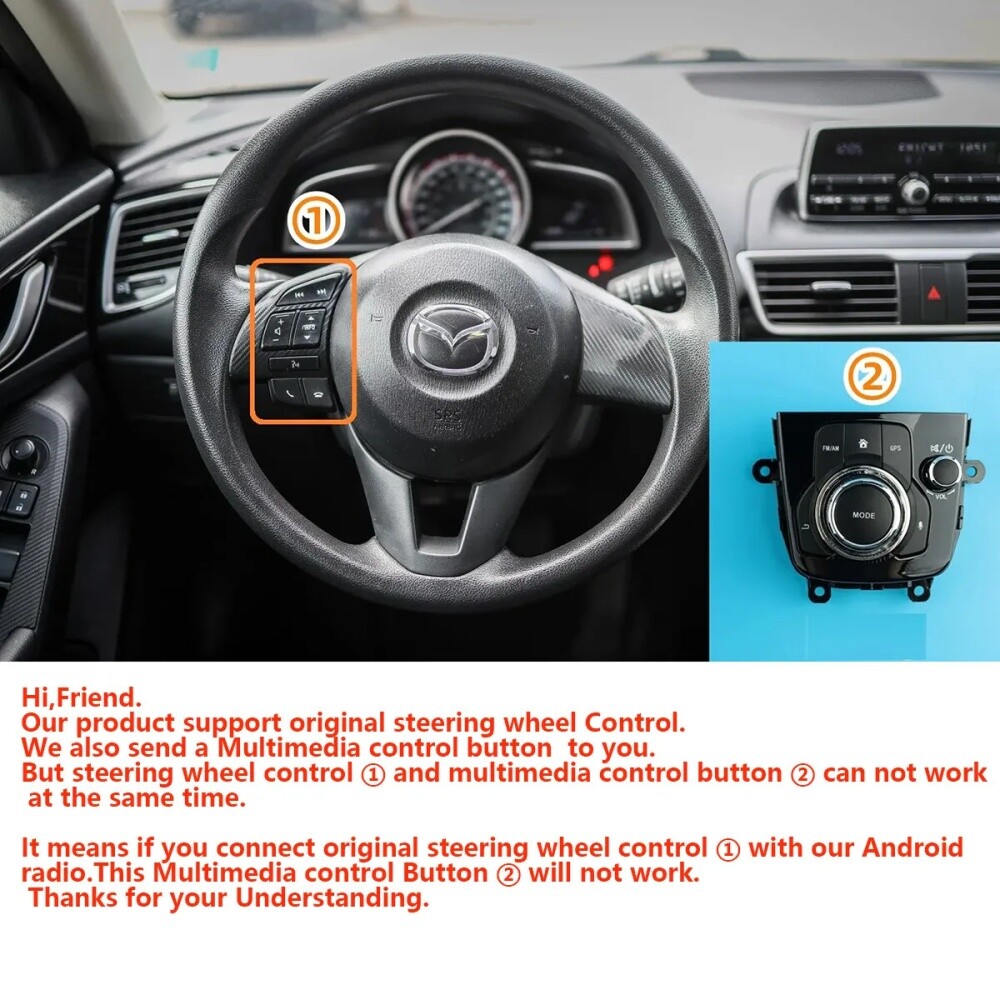 Apple Carplay For 2014-2018 Mazda 3 GPS Navigation Android 12.0 Car Stereo Radio