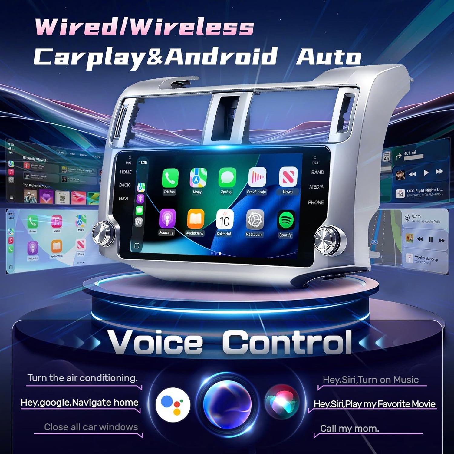 10.33” For 2010-2019 Toyota 4runner Car Stereo Radio Android 13 Carplay FM 128GB