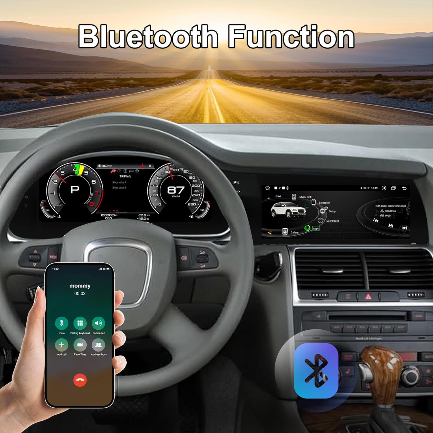 12.3″ Dual Screen For Audi Q7 4L 2005-2015 Digital Cluster CarPlay 4+64GB Radio