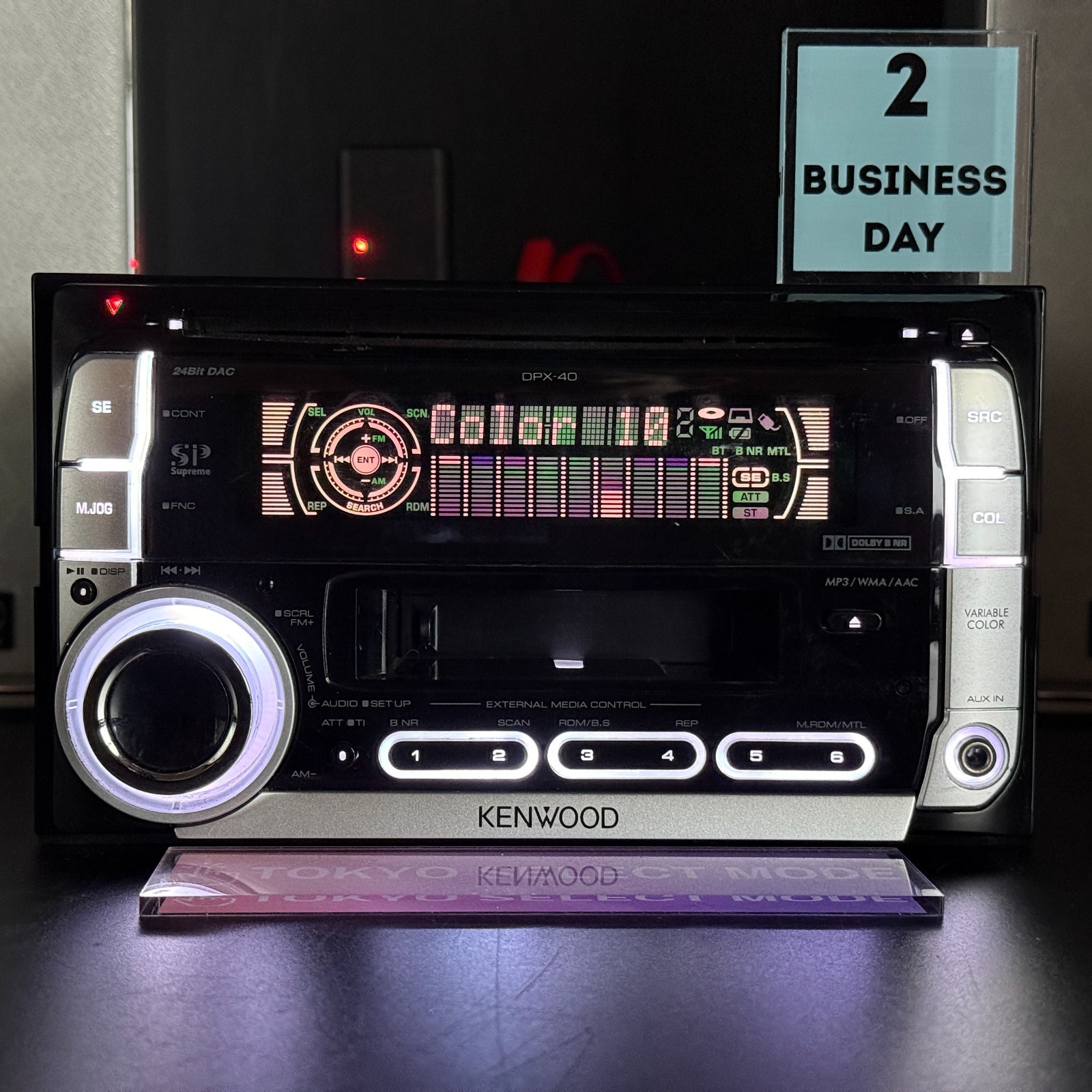 Kenwood DPX-40 2DIN CD Cassette Player Car Stereo Bluetooth JDM Tested Stock