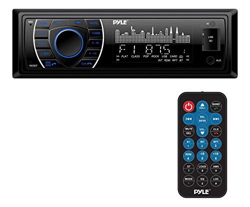 Pyle In Dash Marine MP3 USB SD Media Receiver, 2 White Box Speakers + Cover