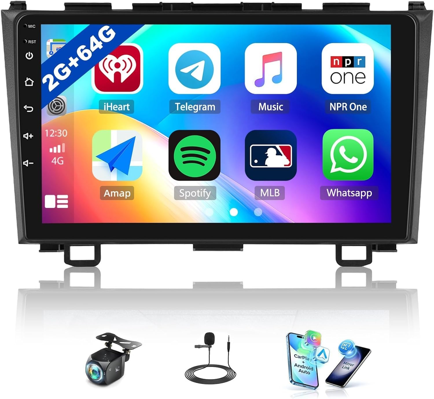 Honda CRV 2007-2011 Android Car Stereo 9in Wireless CarPlay Android Auto GPS