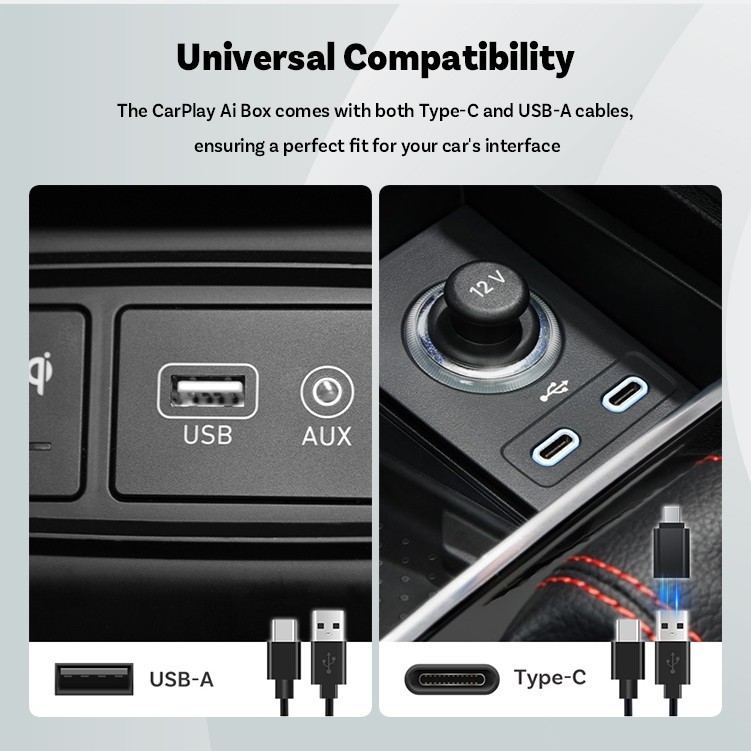Ottocast Wireless CarPlay Adapter iPhone Android Auto Mirror Touch Plug & Play