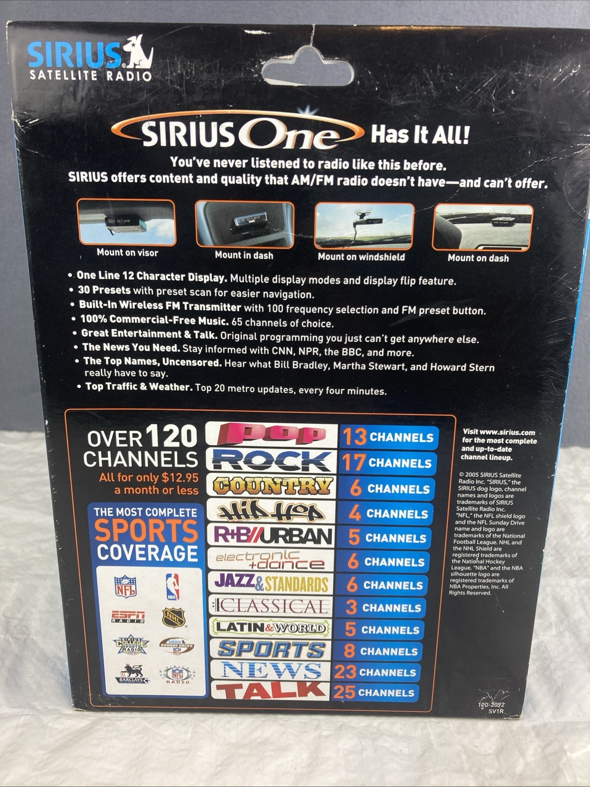 Sirius Satellite Radio Sirius One All-In-One Car Kit with remote NOS