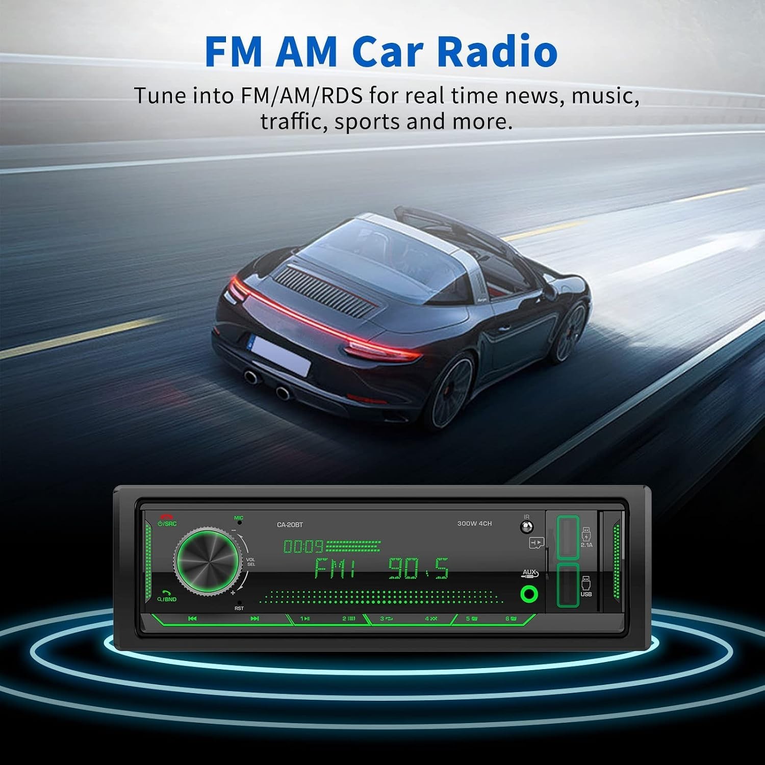 Stereo Receiver for Car, Boat, Truck with App Control and 5.1 Surround Sound
