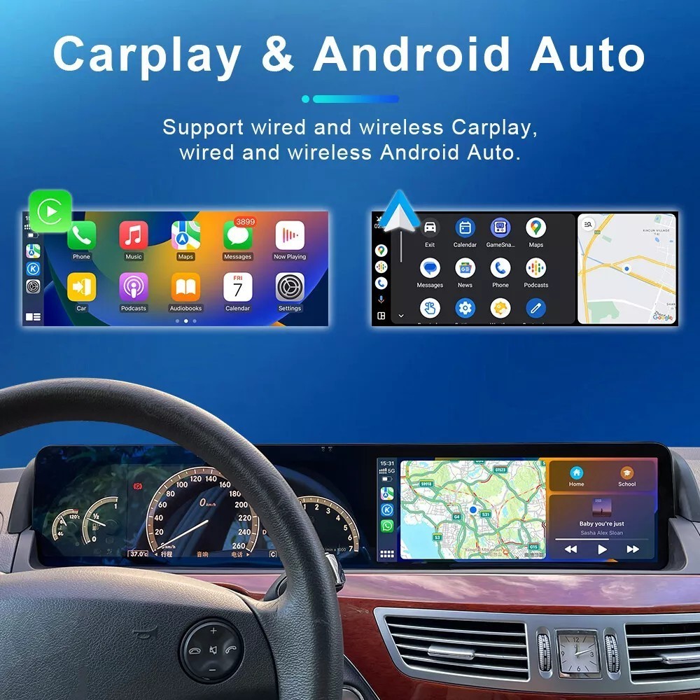 12.3” For 2006-2013 Mercedes Benz S W221 8+256G CarPlay Car Stereo Radio GPS