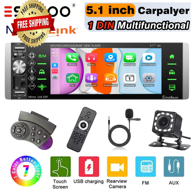 Estereo De Pantalla con Bluetooth Para Coche Carro Auto MP5 Player RCA/AUX/USB/T
