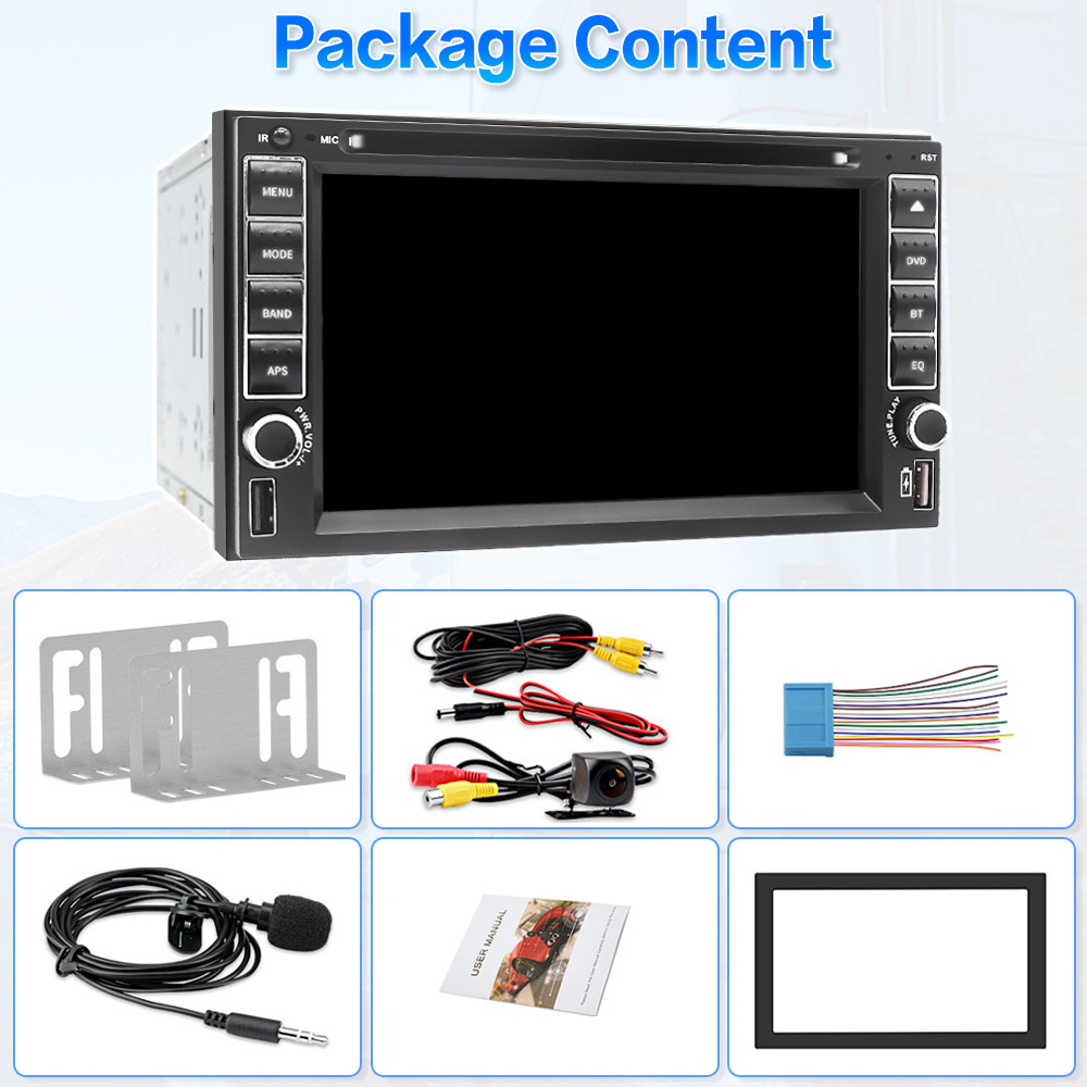 6.2″ Car AM Radio Apple CarPlay Auto GPS Stereo 2 Din Touch Screen CD DVD Player