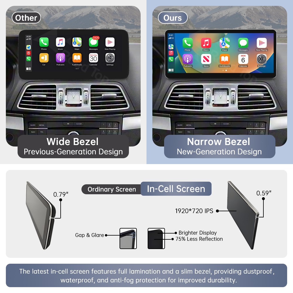 Ultra-Thin 12.3”Wireless Carplay Touchscreen For Mercedes E Coupe C207 2009-16