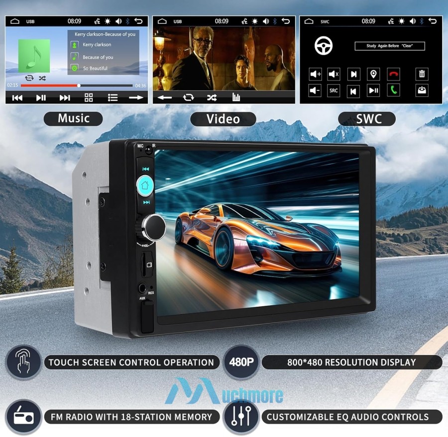 Double 2 Din 7″ IOS/Android 13 Car Stereo GPS Navi Radio Bluetooth CarPlay w/Cam