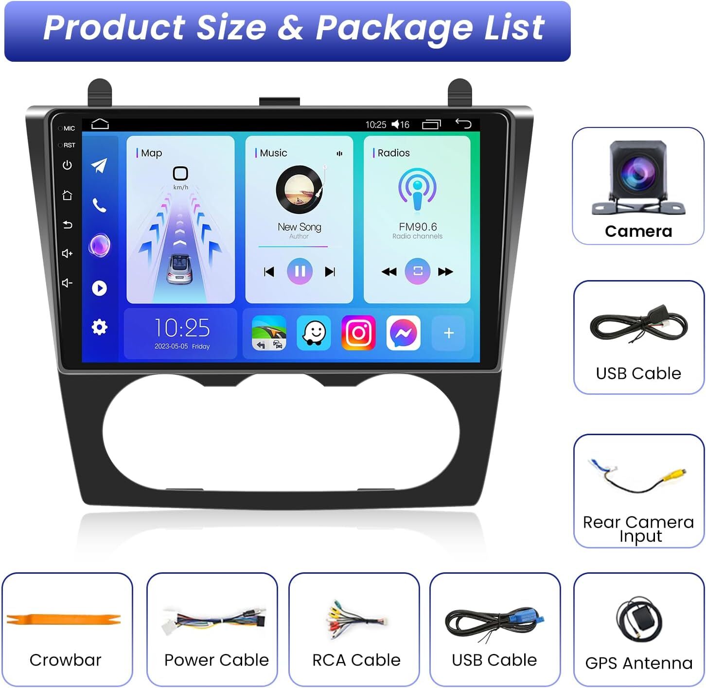 For 2007-2012 Nissan Altima Apple CarPlay Car Radio Android 12.0 GPS Stereo +Cam