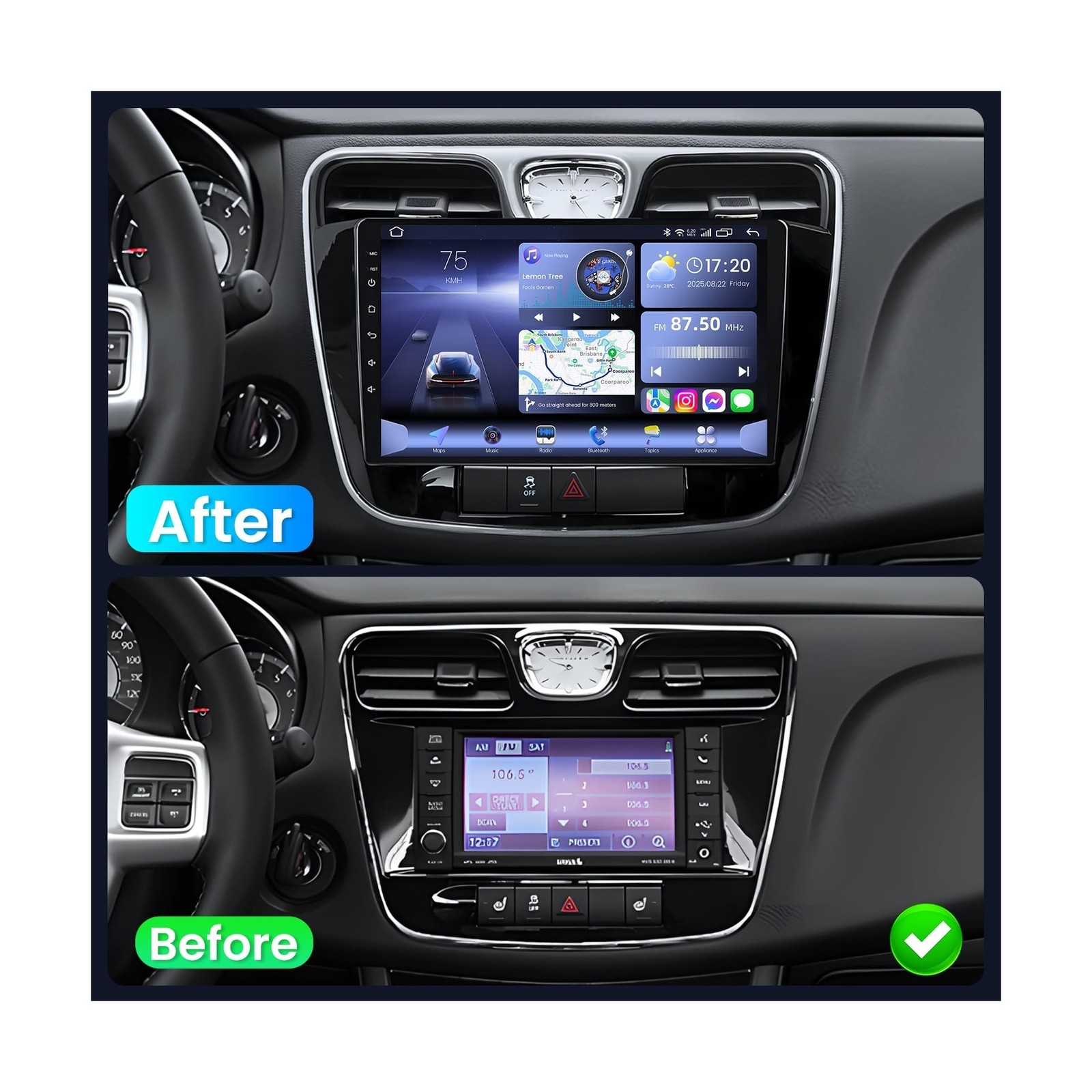[4+64G] Car Radio Stereo for Chrysler 200 200C 2011-2014: Upgrade 1280 * 800 …