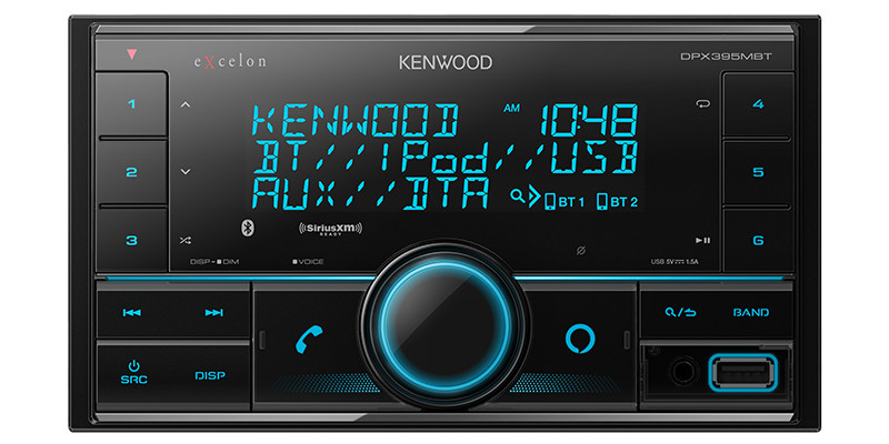 Kenwood DPX395MBT 2-Din Bluetooth AUX and USB Receiver (NO CDs)