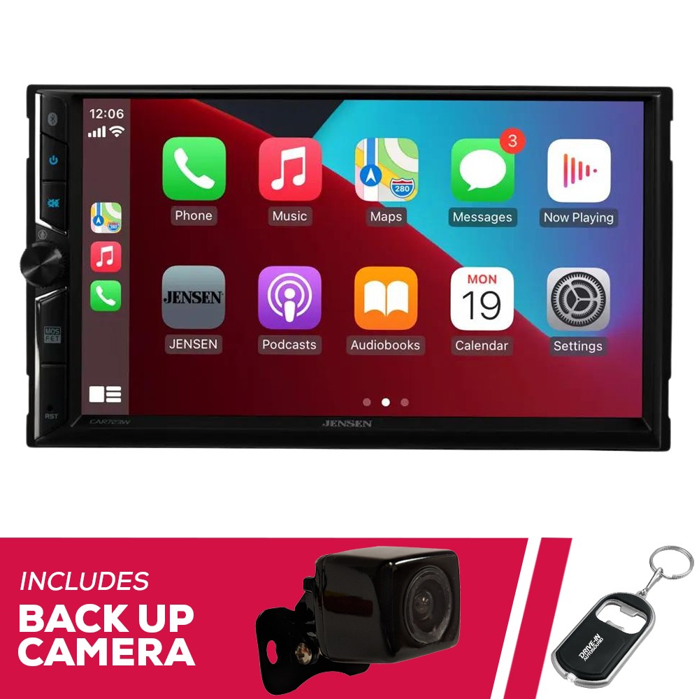 Jensen CAR723W 7″ Double-DIN Digital Multimedia with Backup Camera