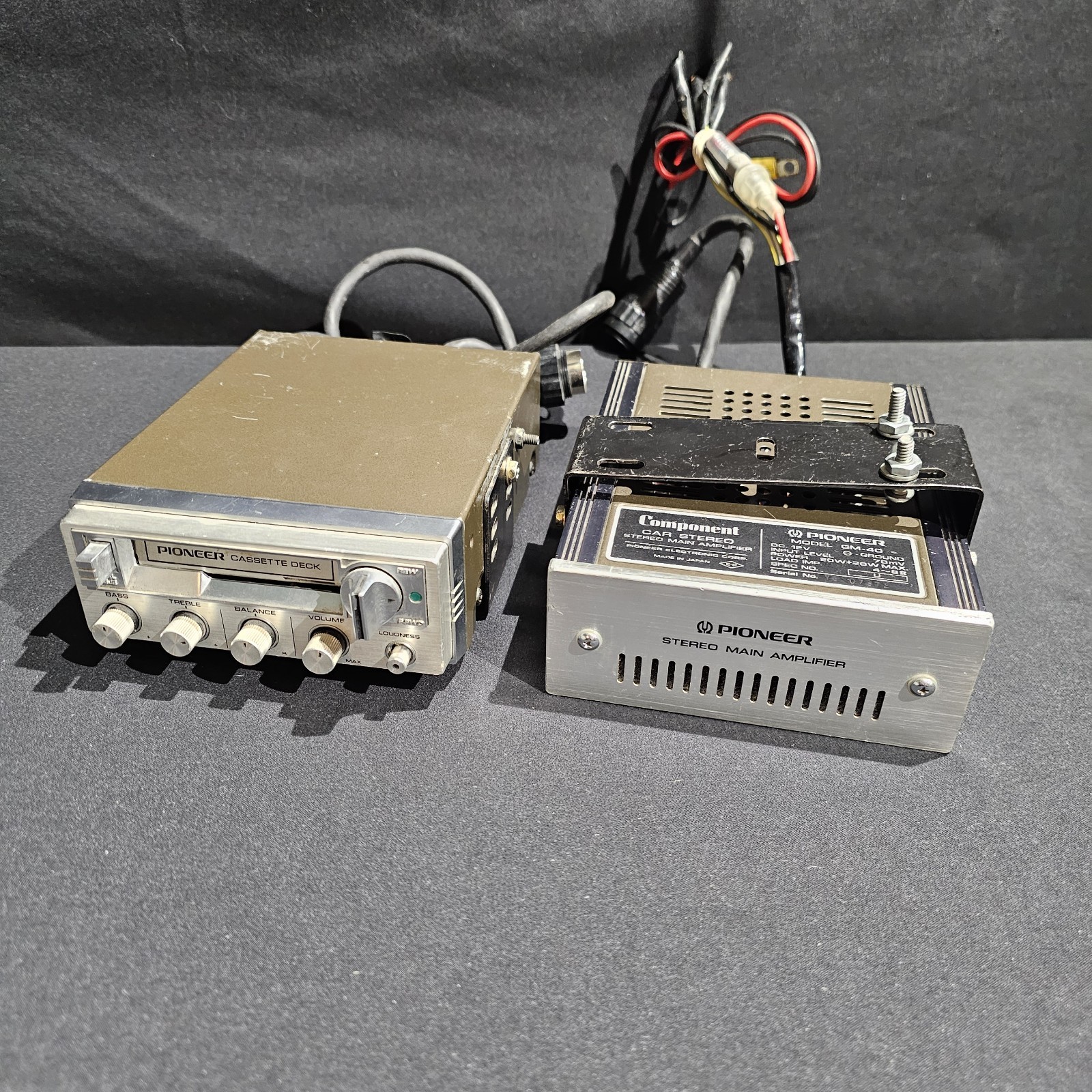 Vintage Pioneer KP-66G & GM-40 Component Cassette Deck & Amplifier AS-IS