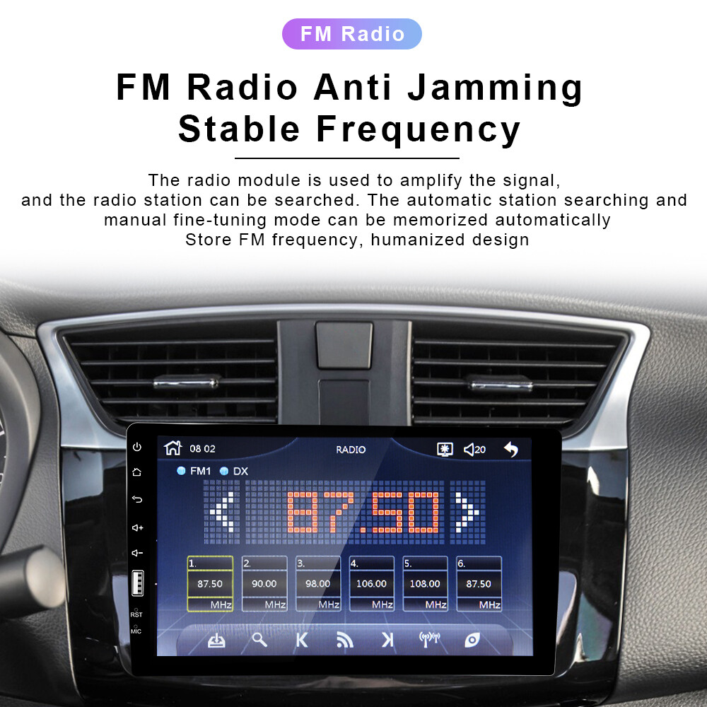 9 Inch Car Radio Apple Carplay Single Din Touchscreen Car Stereo Bluetooth + Cam