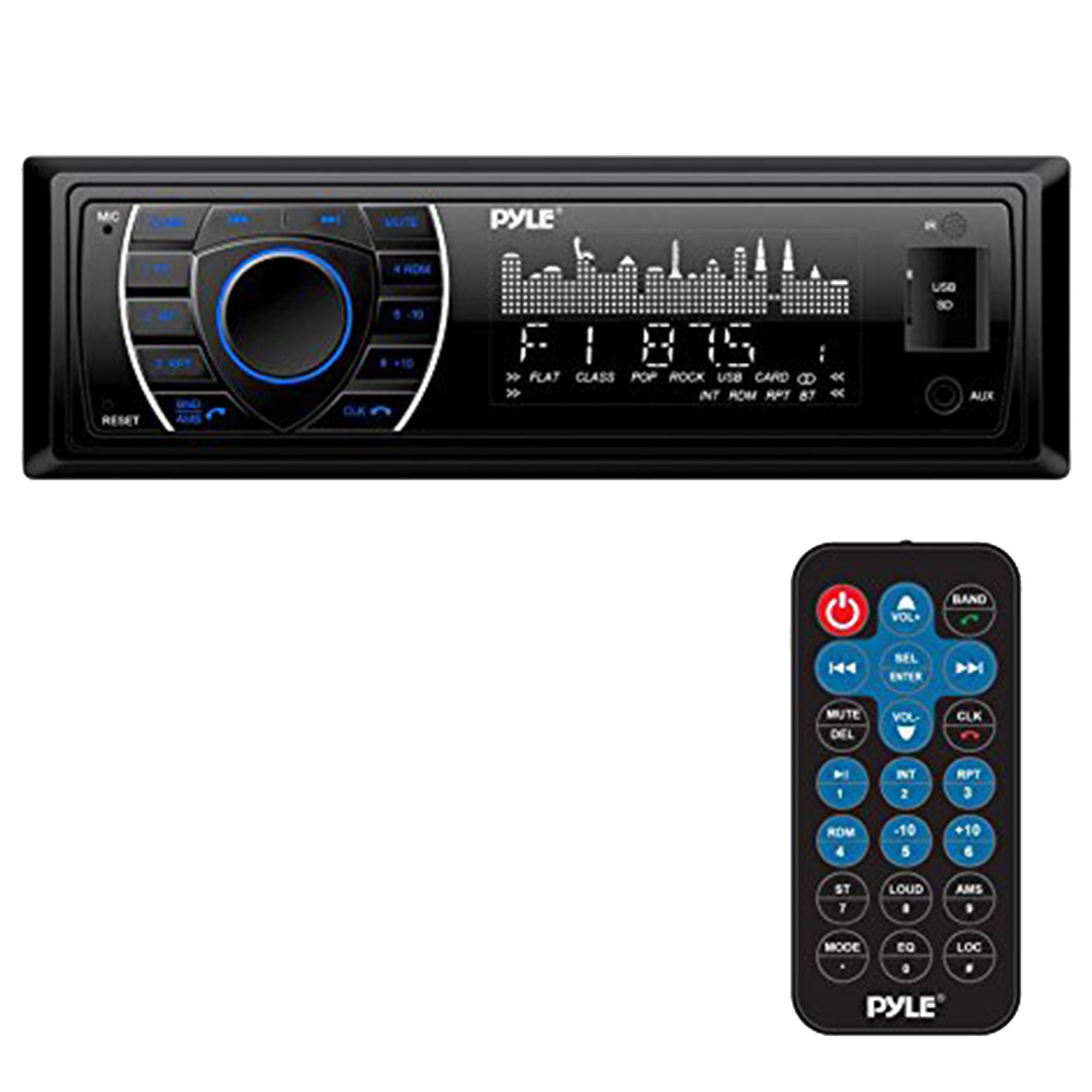 Pyle in-Dash Bluetooth Marine Receiver, 2x 3.5″ 75W Full Range Speakers