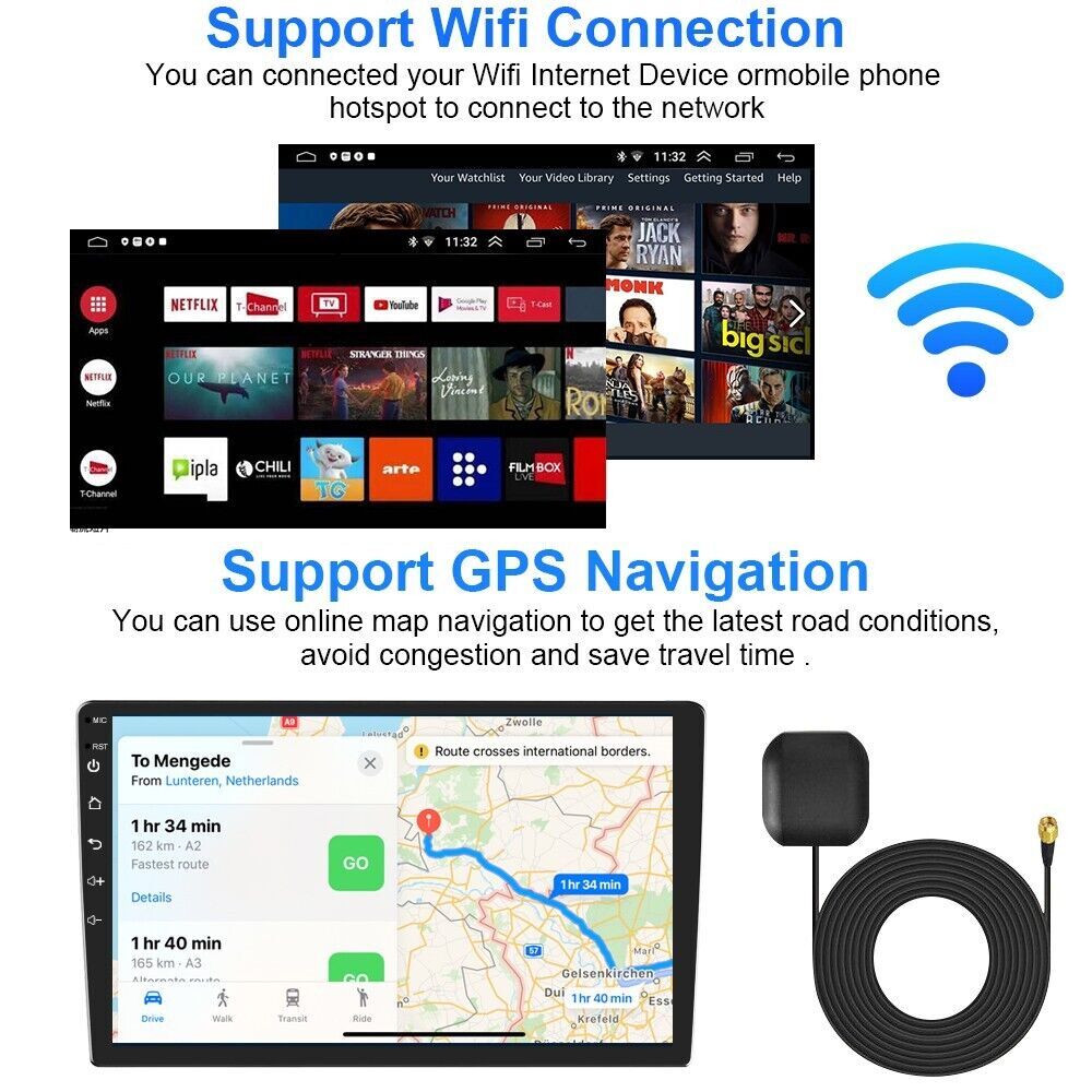 10inch Android 12 Car Stereo Apple Carplay Android Auto GPS WiFi 2Din Head Unit