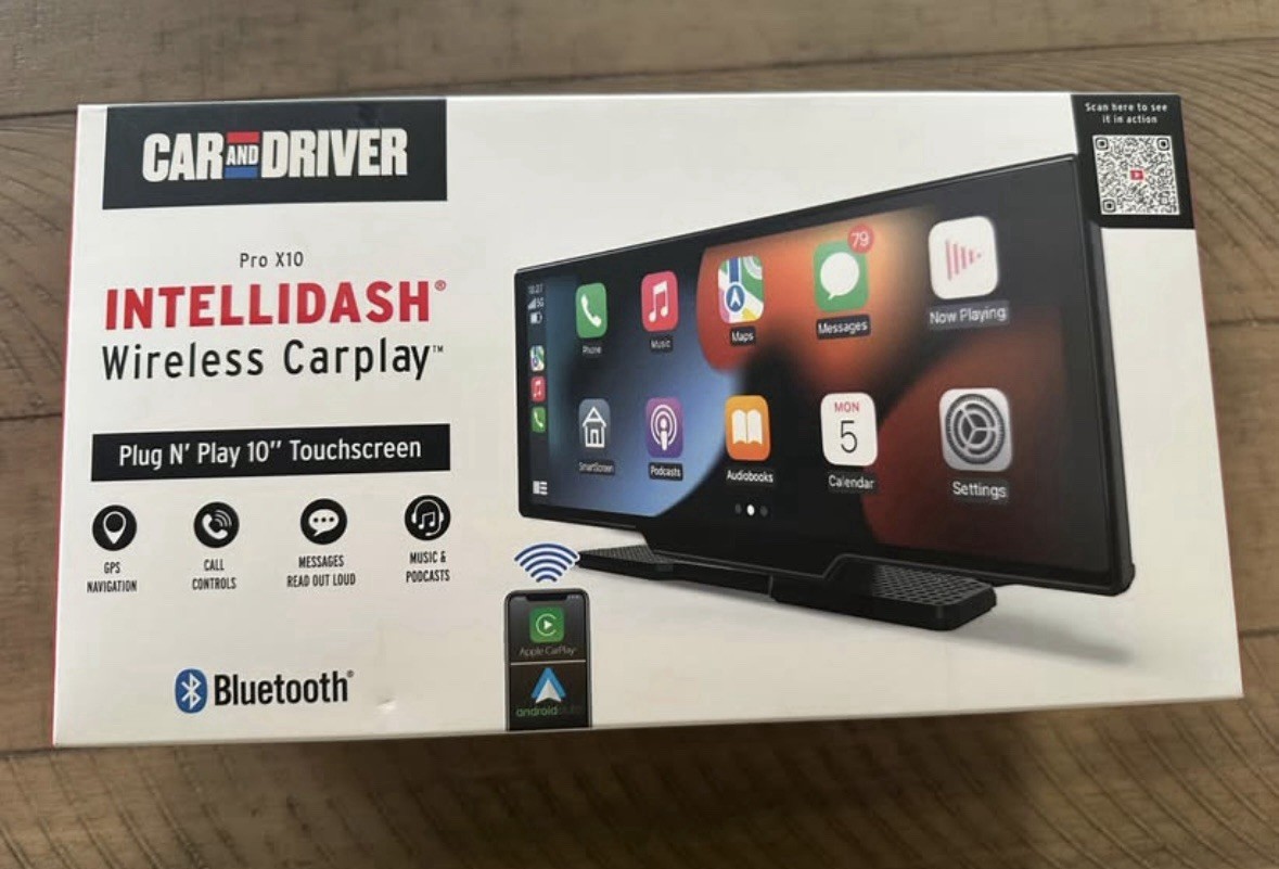 Car and Driver Intellidash Pro X10 Wireless Carplay, New, 10″ Touch Screen Displ