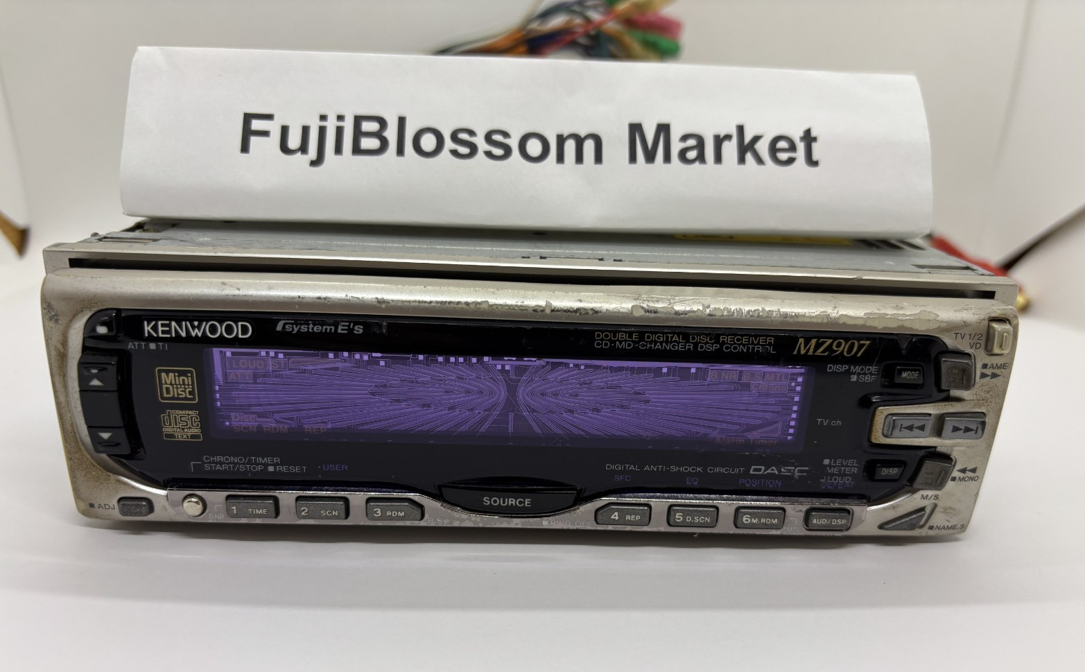 JDM KENWOOD MZ907 CD MD Player with Power Harness Dual Display Working USED Rare