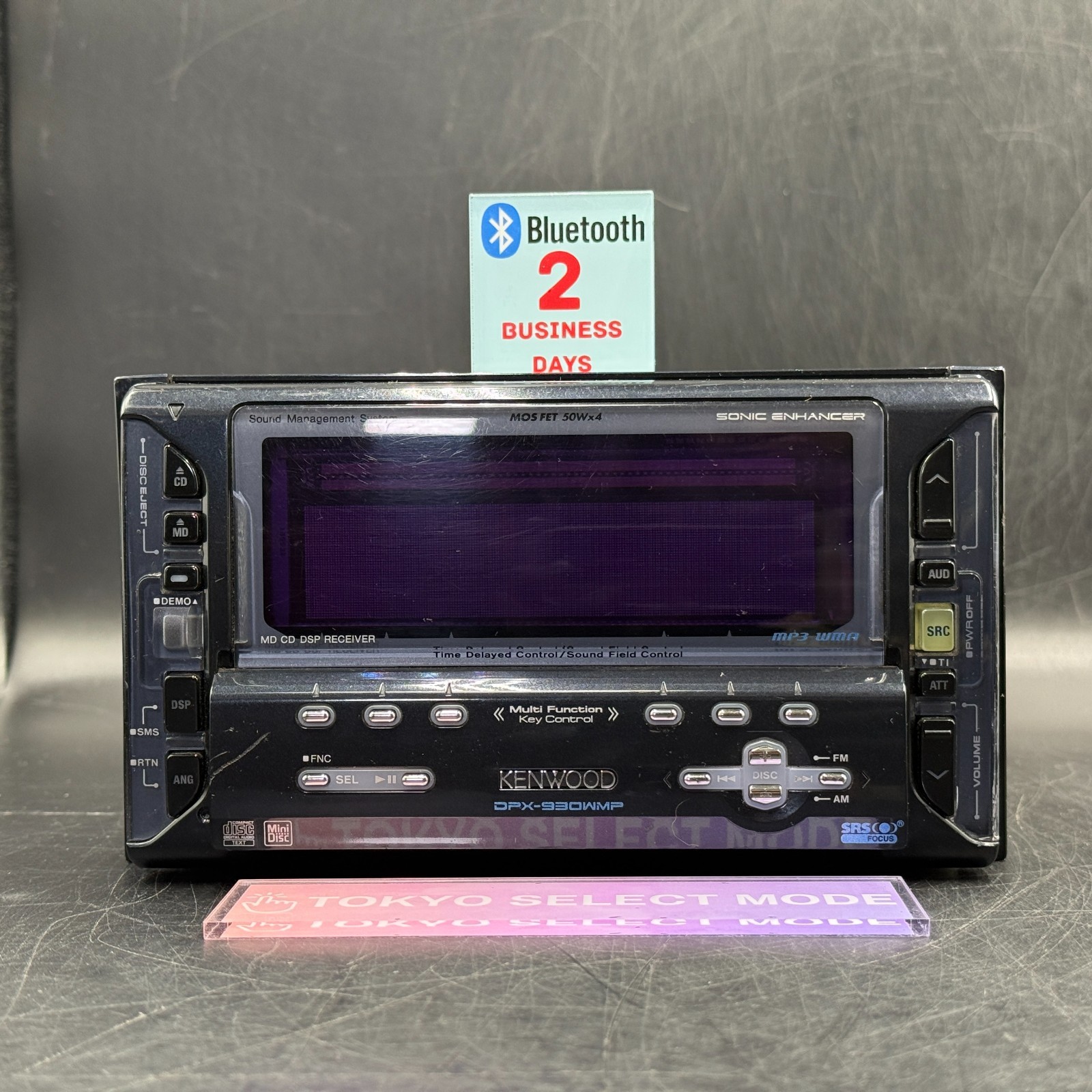 Kenwood DPX-930WMP 2DIN Car Audio CD MD Player Added Bluetooth DSP Tested Stock