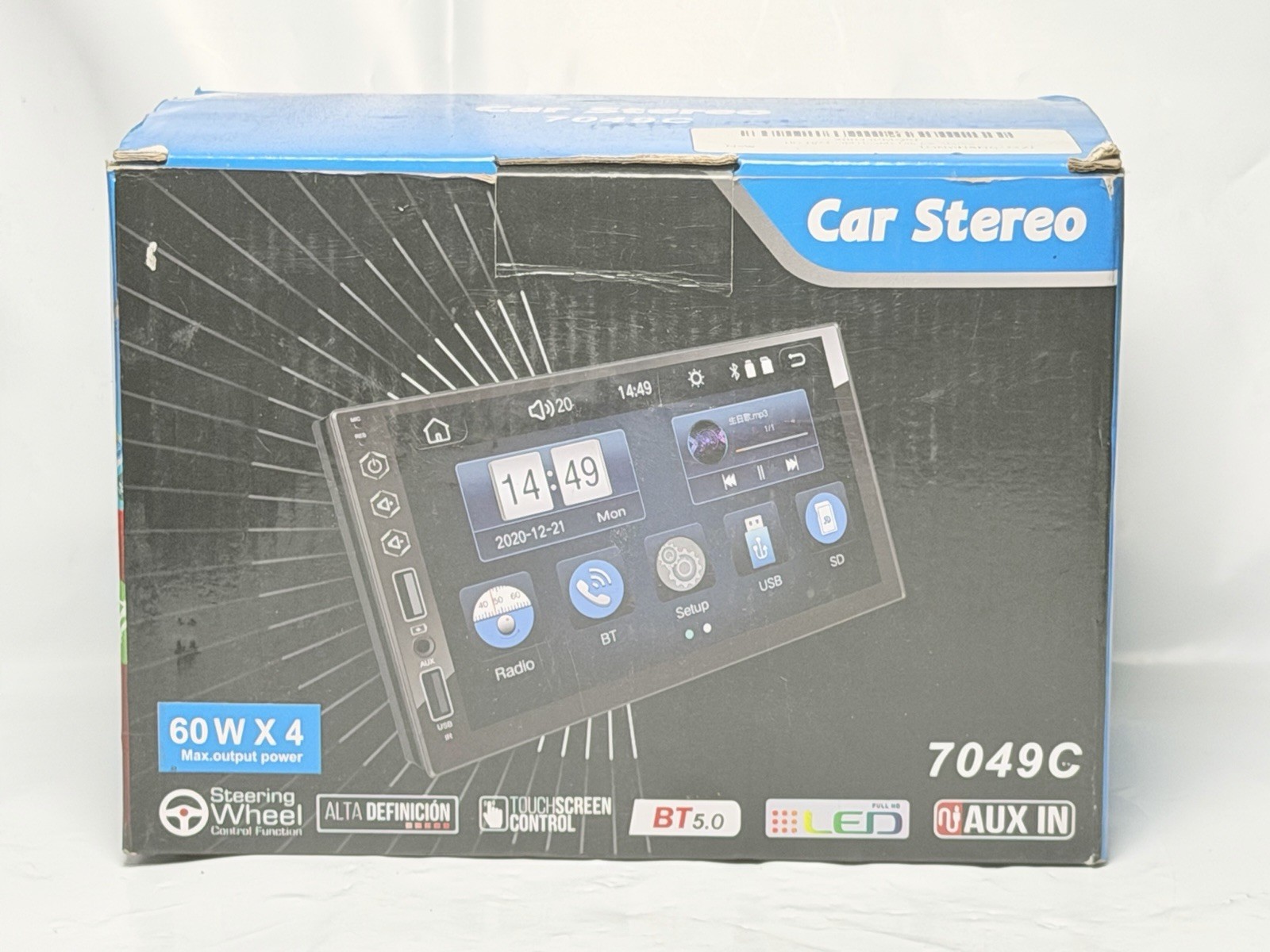 7″ HD LED Touchscreen Double Din Car Stereo 60Wx4 Bluetooth & Aux In, USB Ports