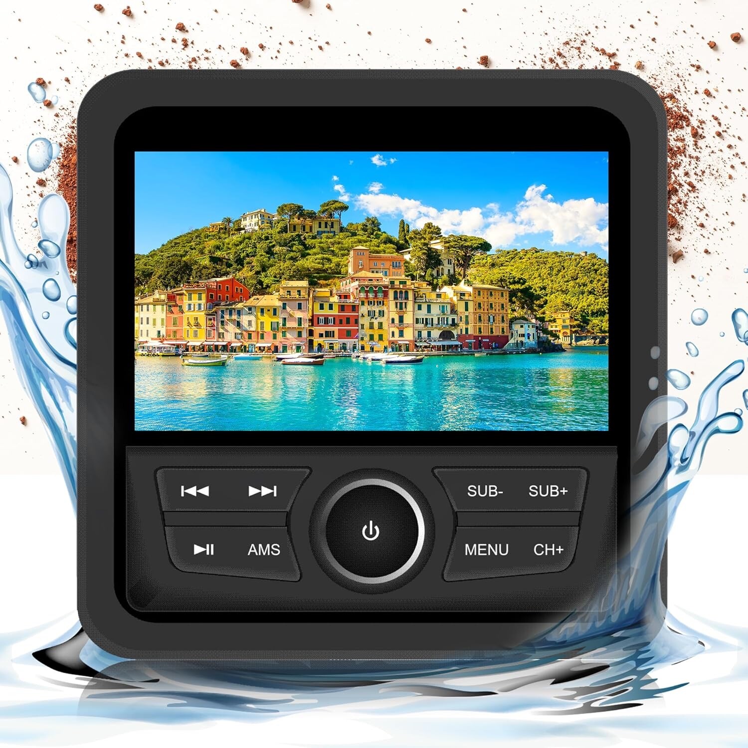 Gravity Marine Stereo Receiver 12V, 200W, 4.1″ LCD USB, SD, AUX, FM , Bluetooth