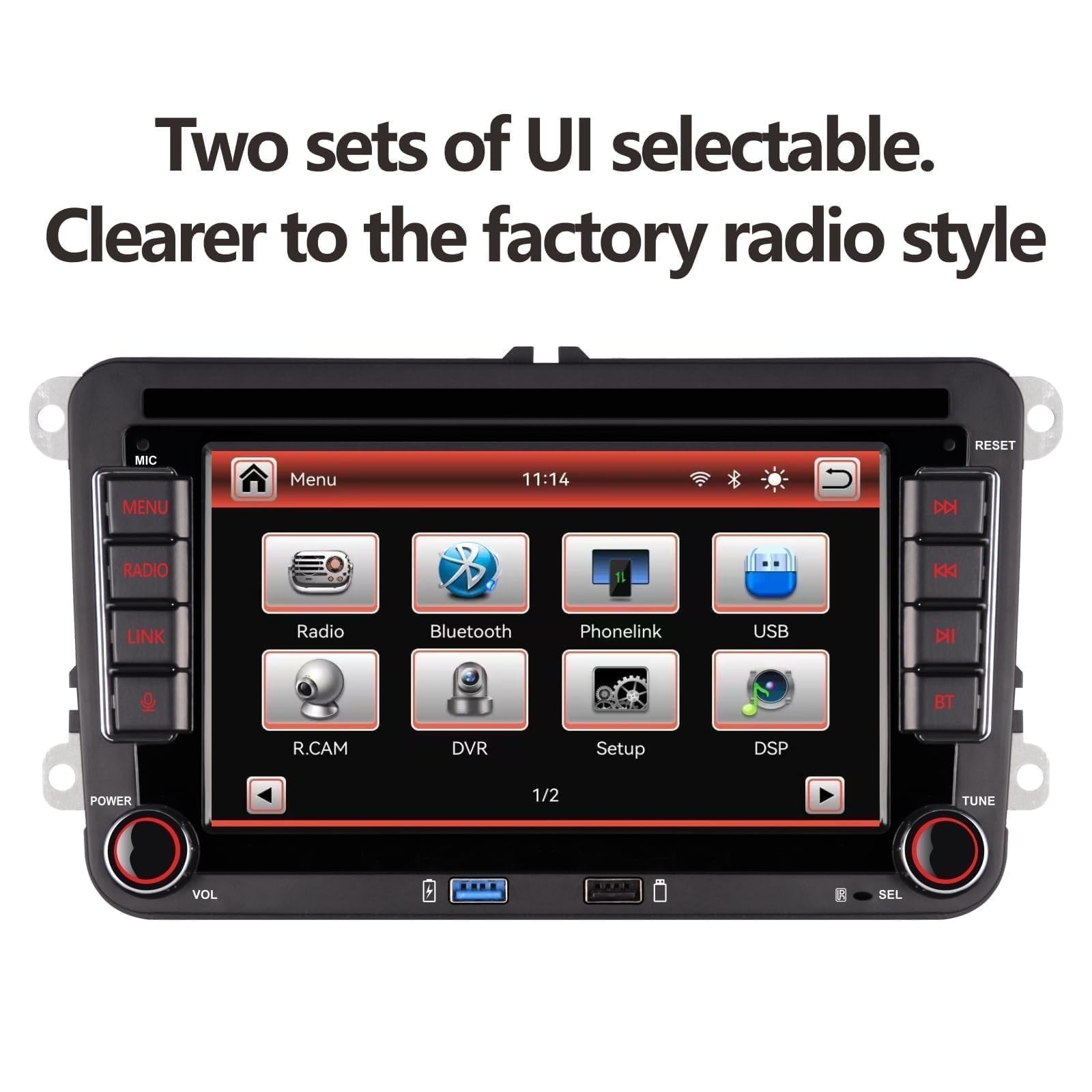 Double din Car Stereo Compatible with Wireless Carplay Android Auto with 7 in…
