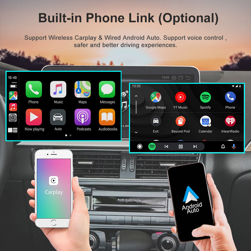 8.8″HD Car Stereo Player for Audi A4 A5 2009-2015 GPS Phonelink Wireless Carplay